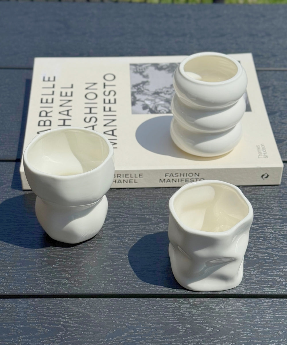 Organic Keramik Becher Weiß