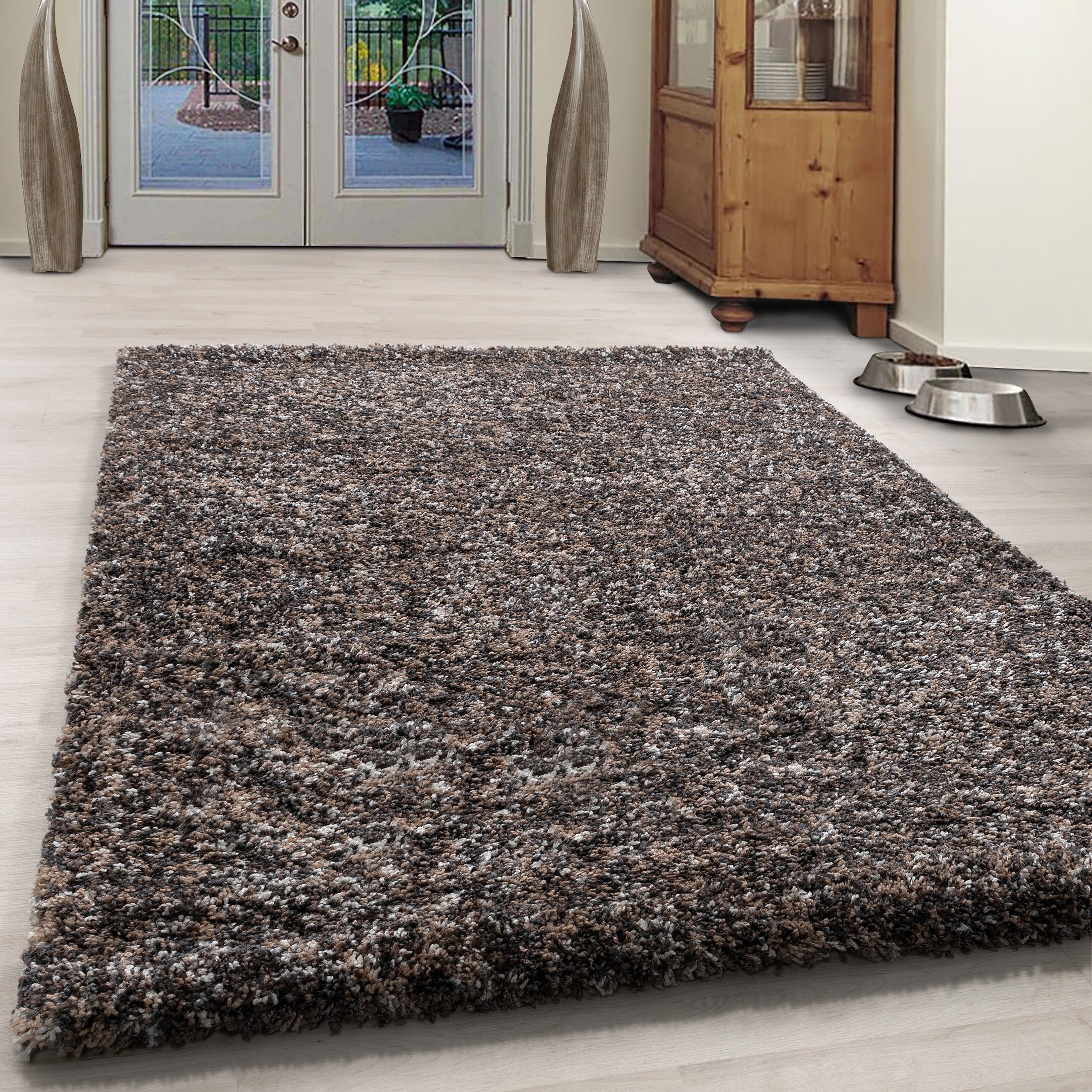 Enjoy Hochflor Teppich Taupe