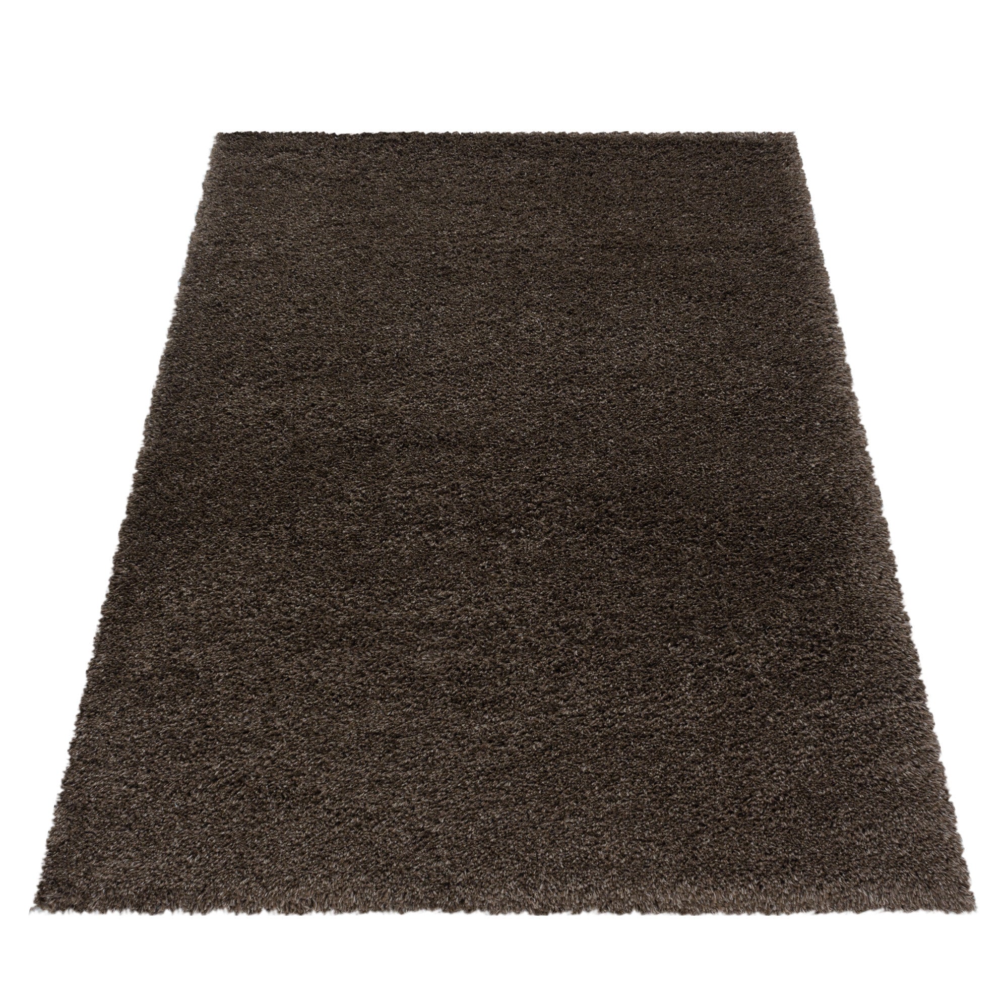 Fluffy Hochflor Teppich Braun