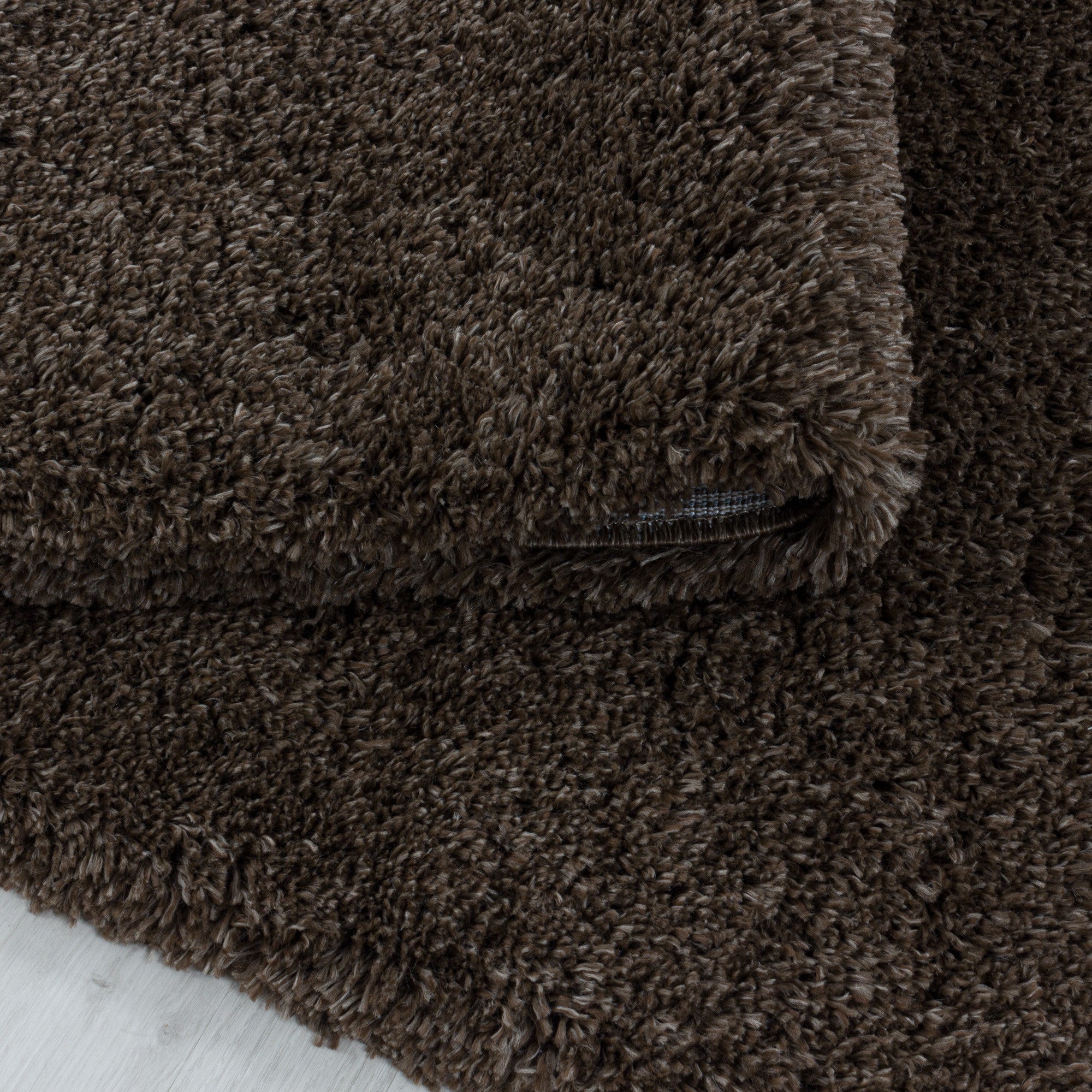 Fluffy Hochflor Teppich Braun