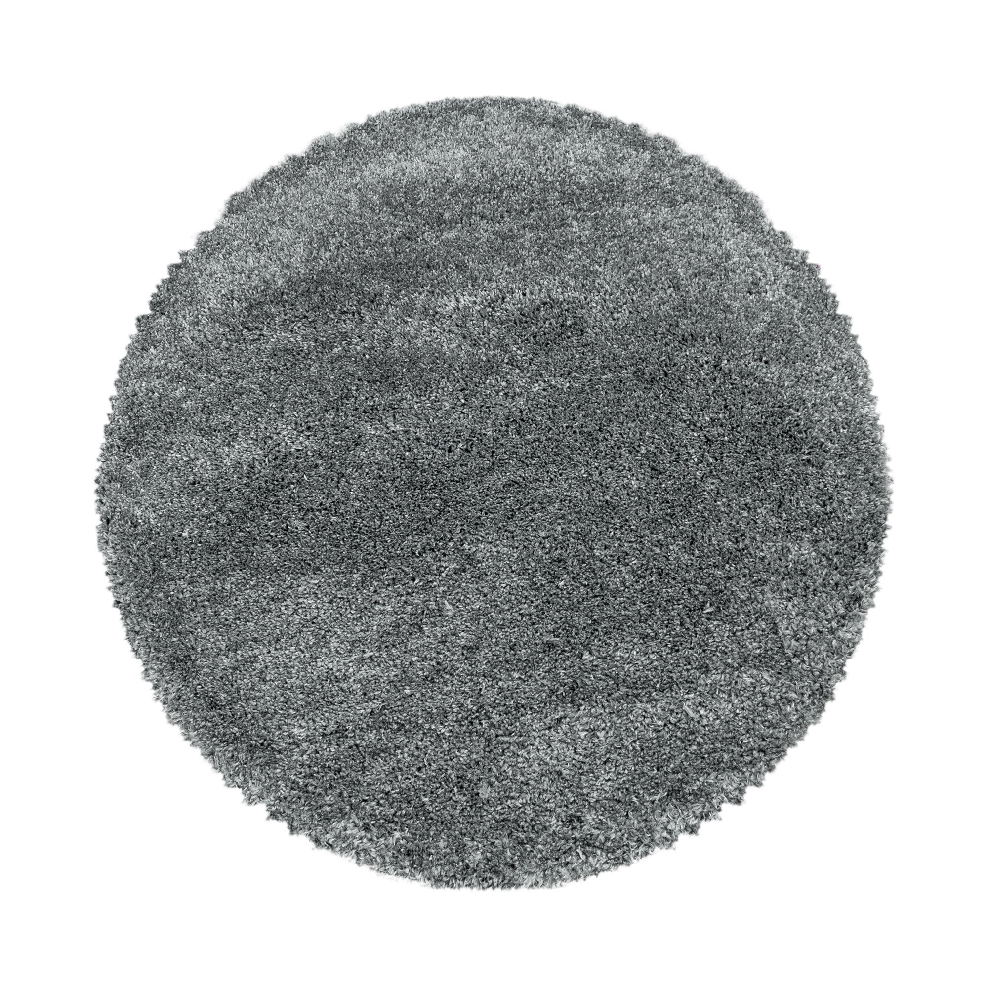 Fluffy Hochflor Teppich Hellgrau