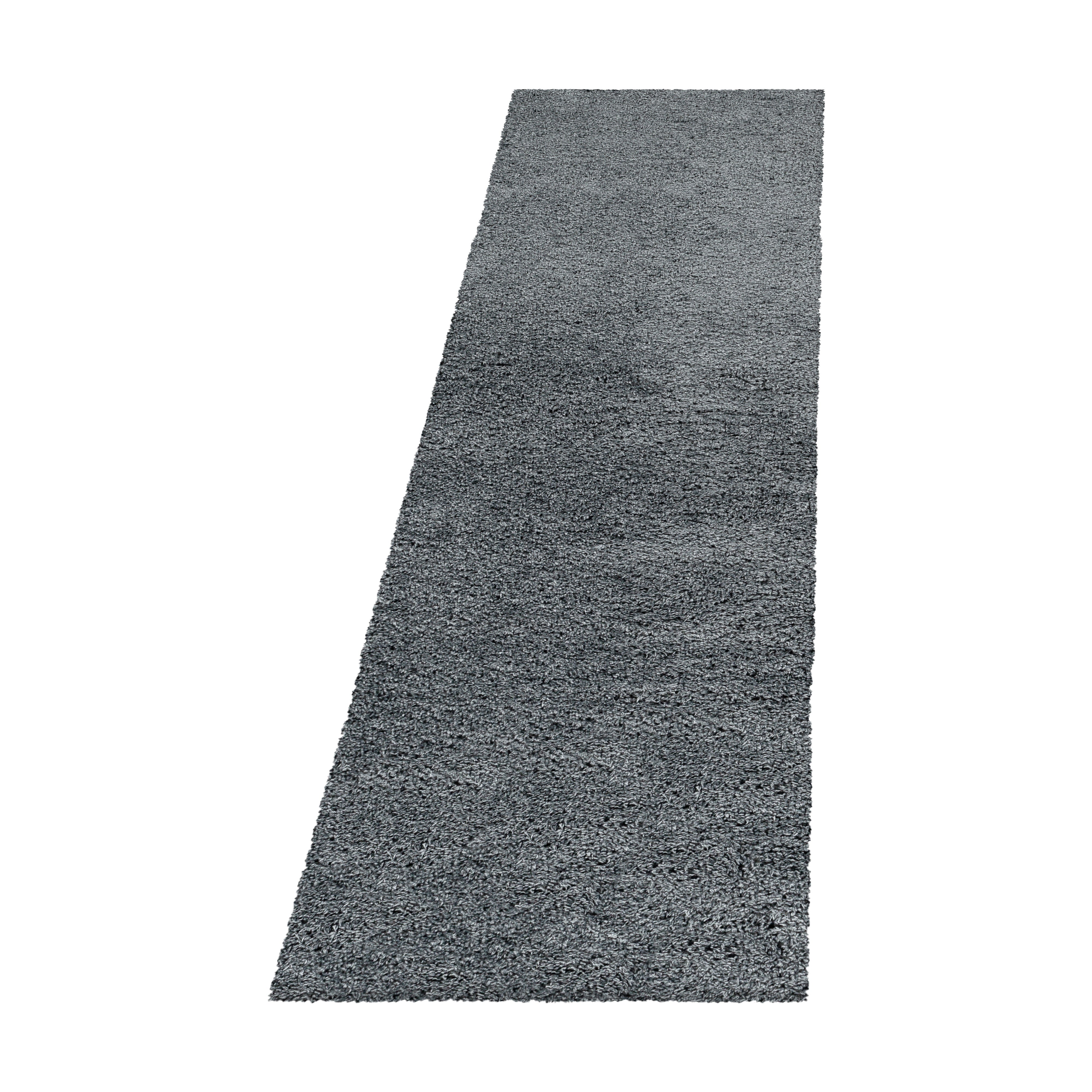 Fluffy Hochflor Teppich Hellgrau
