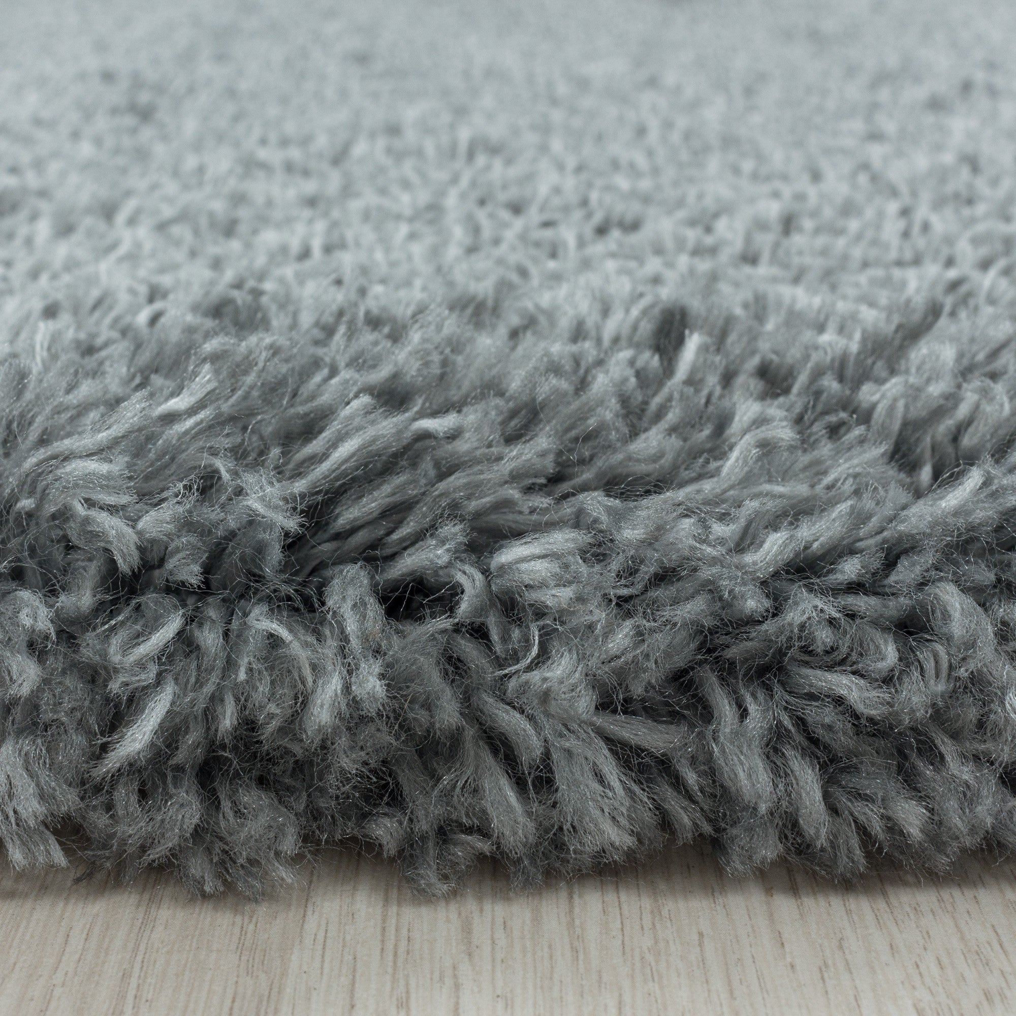 Fluffy Hochflor Teppich Hellgrau