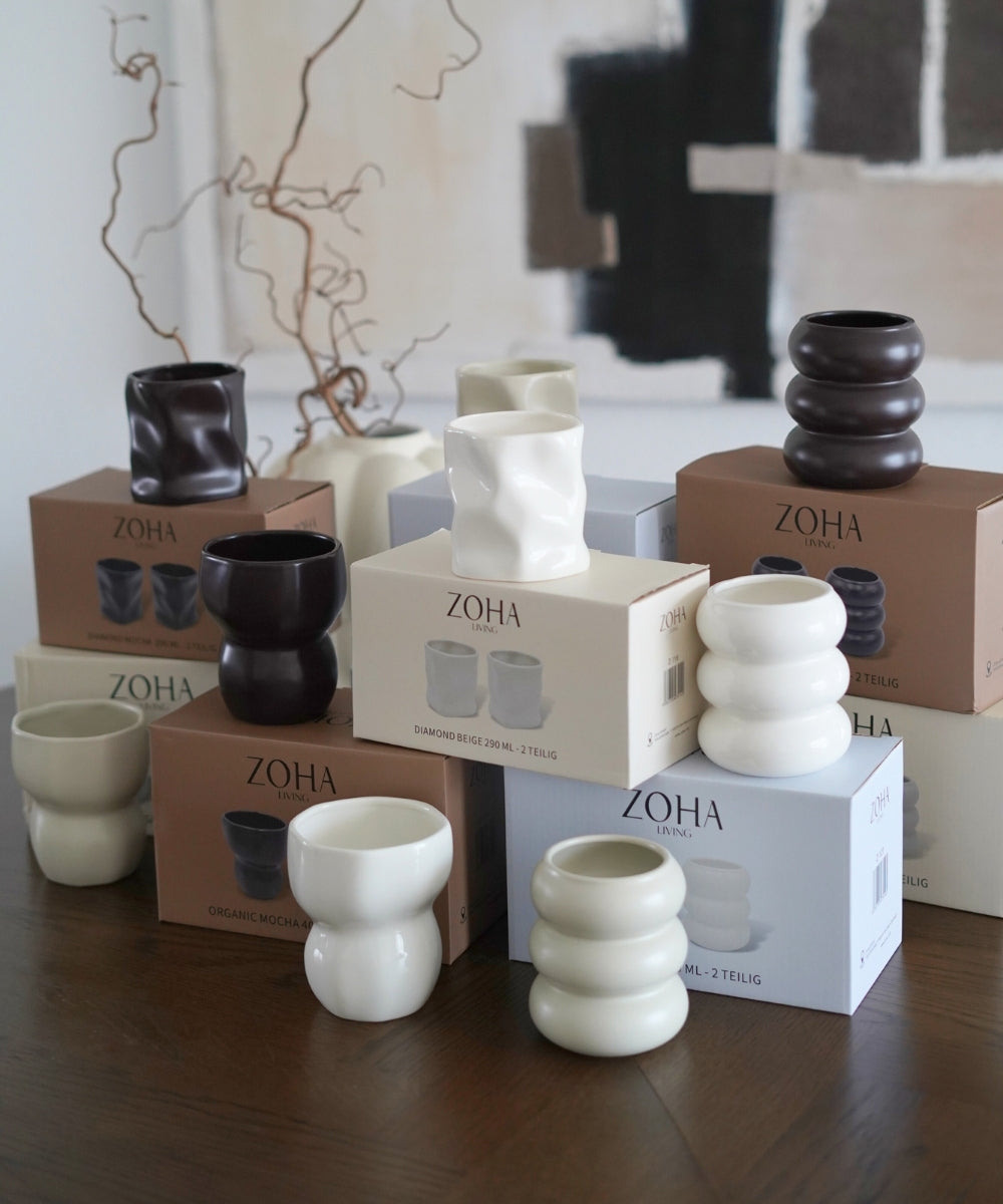 Organic Keramik Becher Weiß