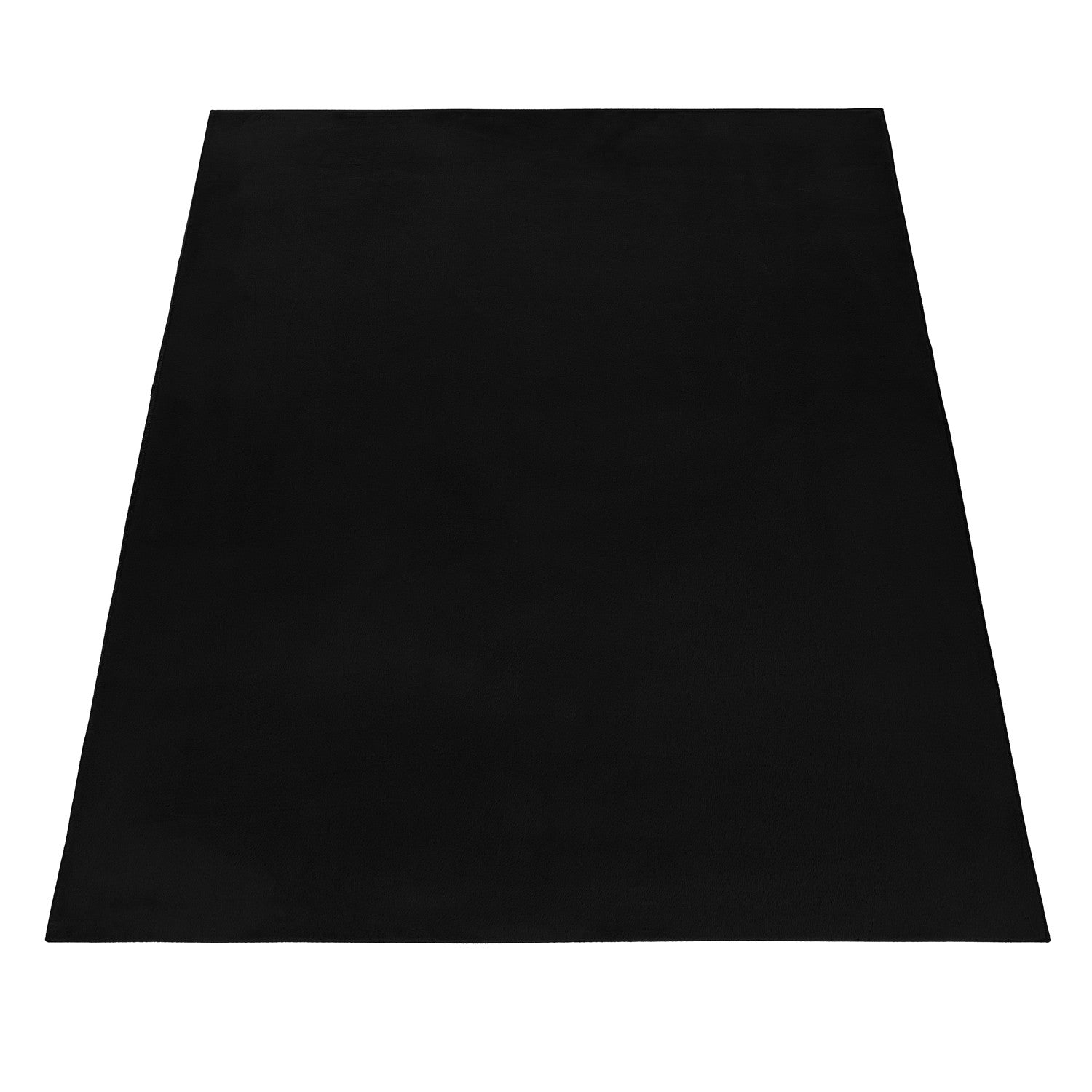 Pouffy Hochflor Teppich Schwarz