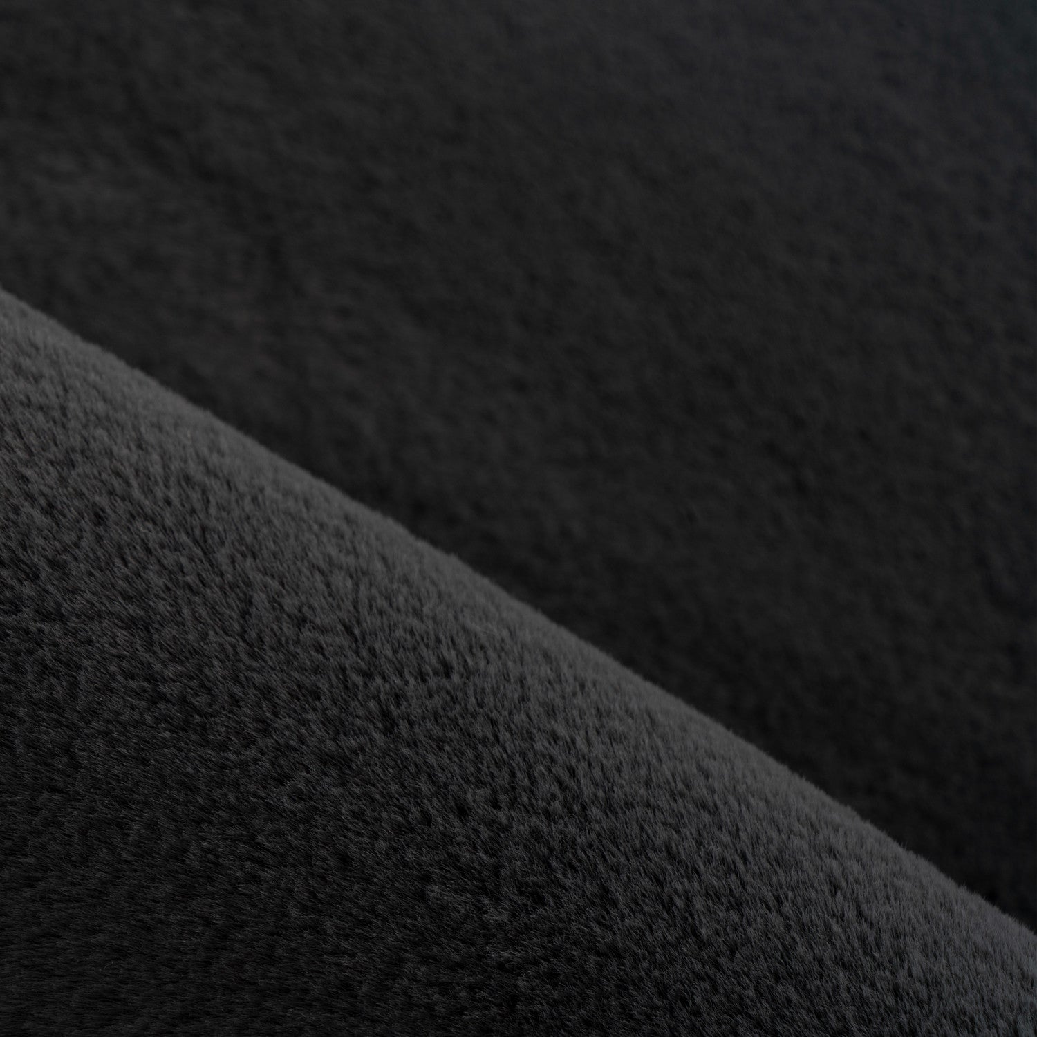 Pouffy Hochflor Teppich Schwarz