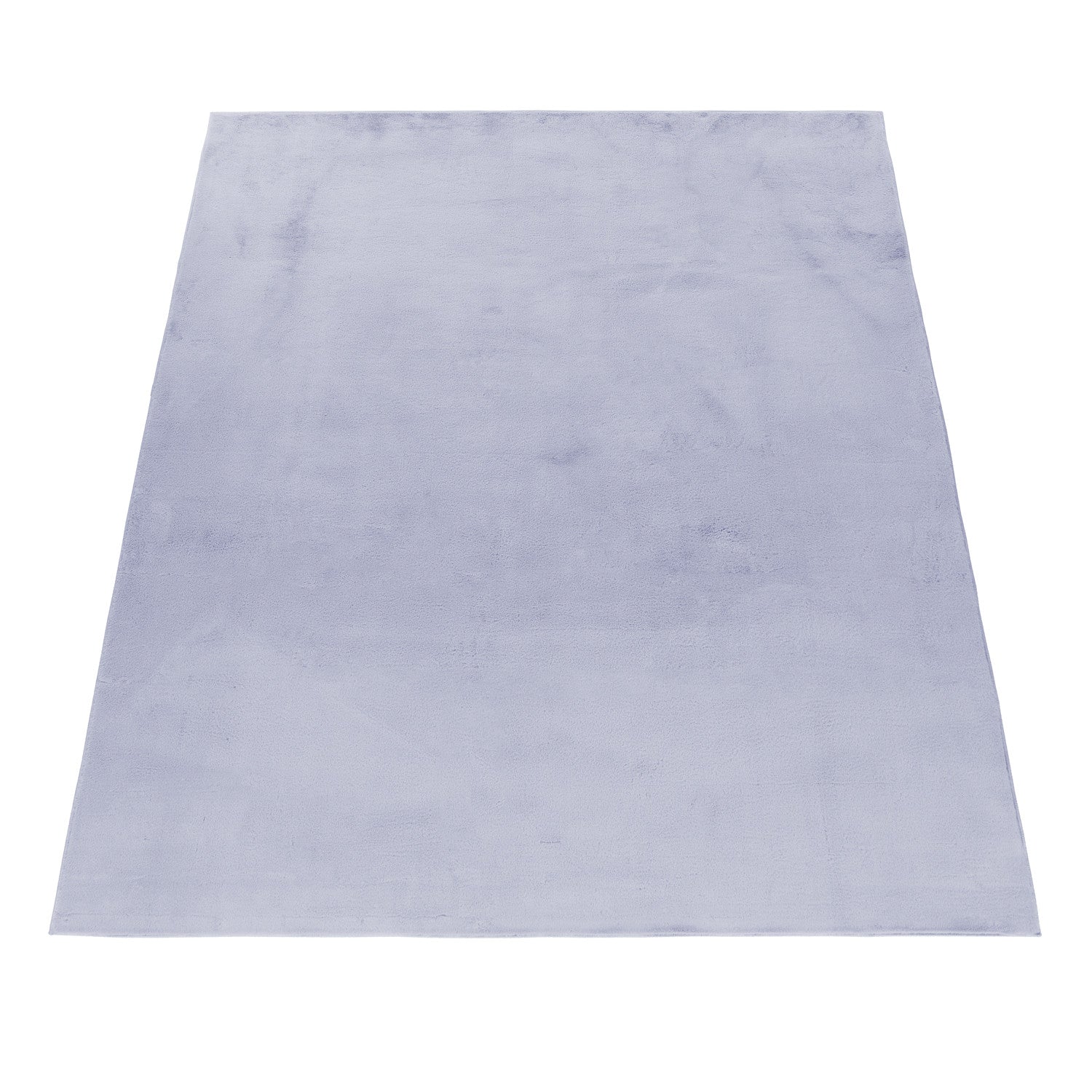 Pouffy Hochflor Teppich Silber