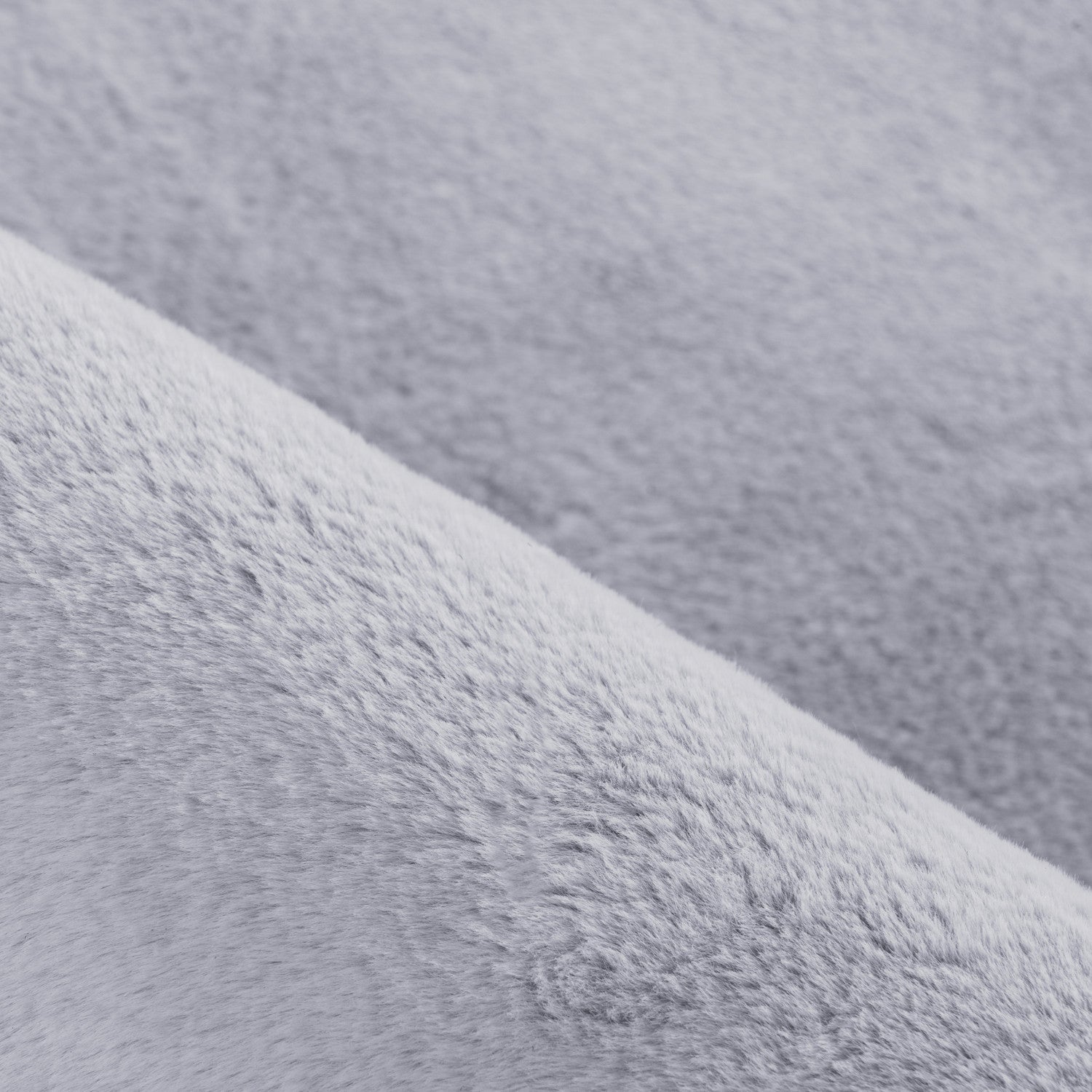 Pouffy Hochflor Teppich Silber
