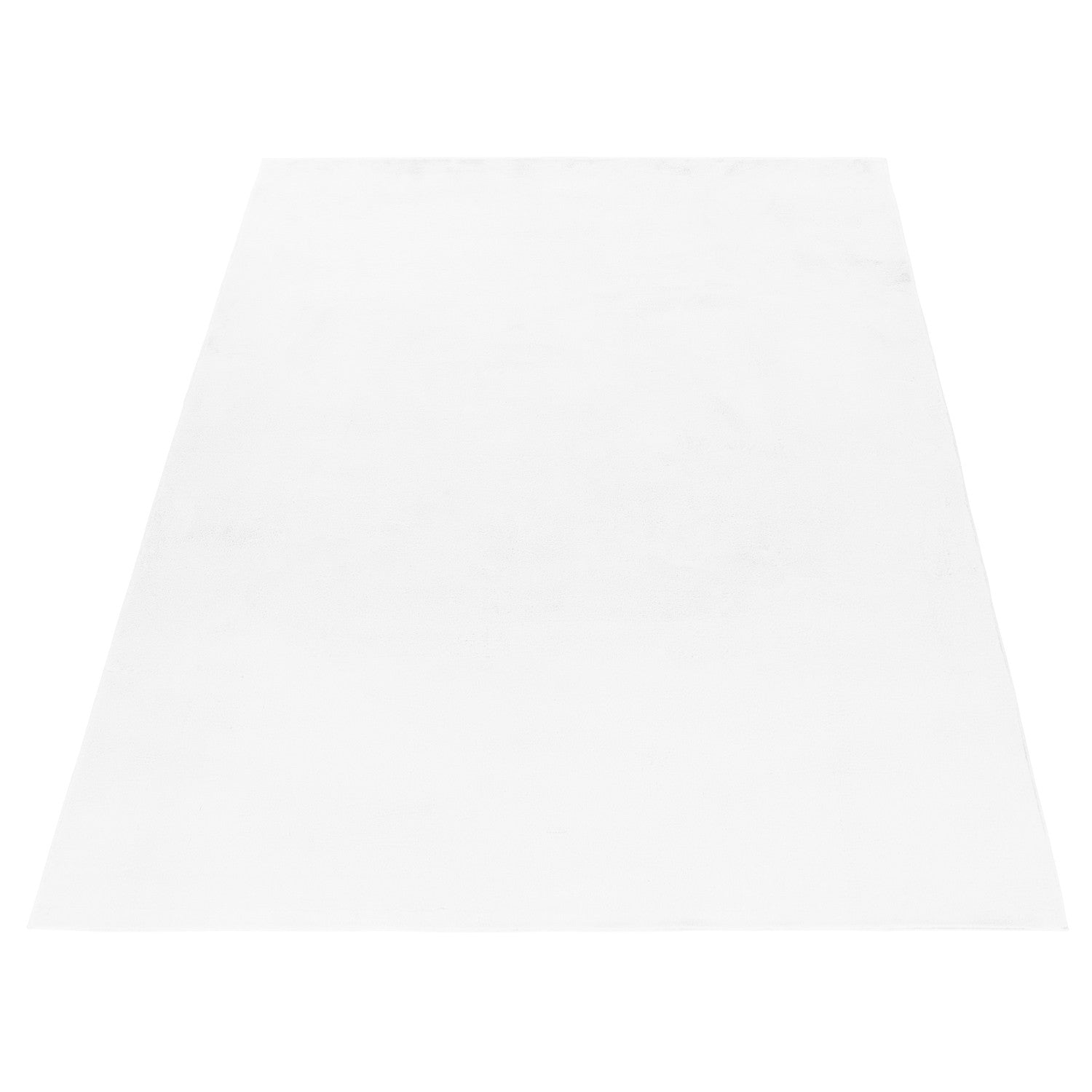 Pouffy Hochflor Teppich Weiß