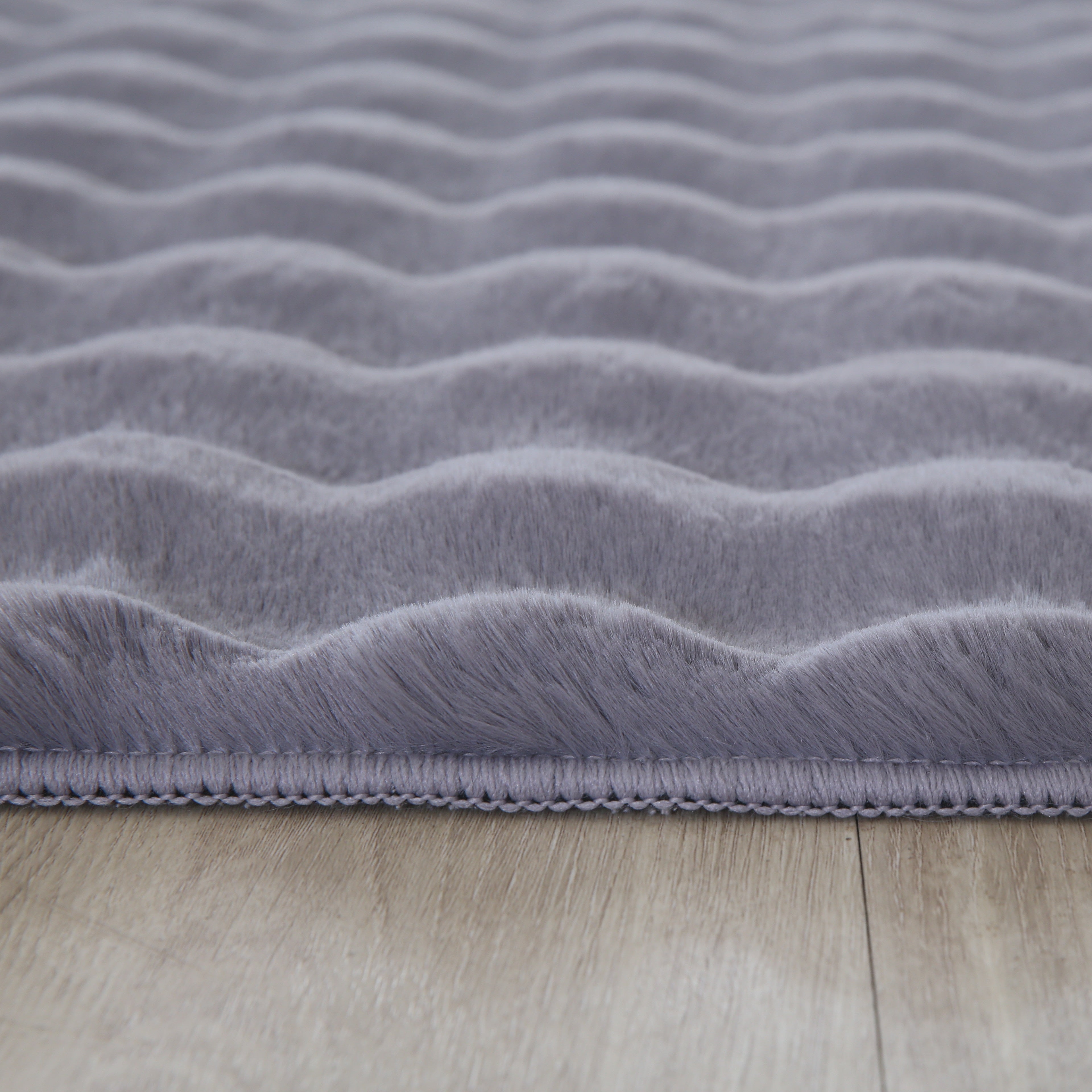 Ambiance Hochflor Teppich Grau