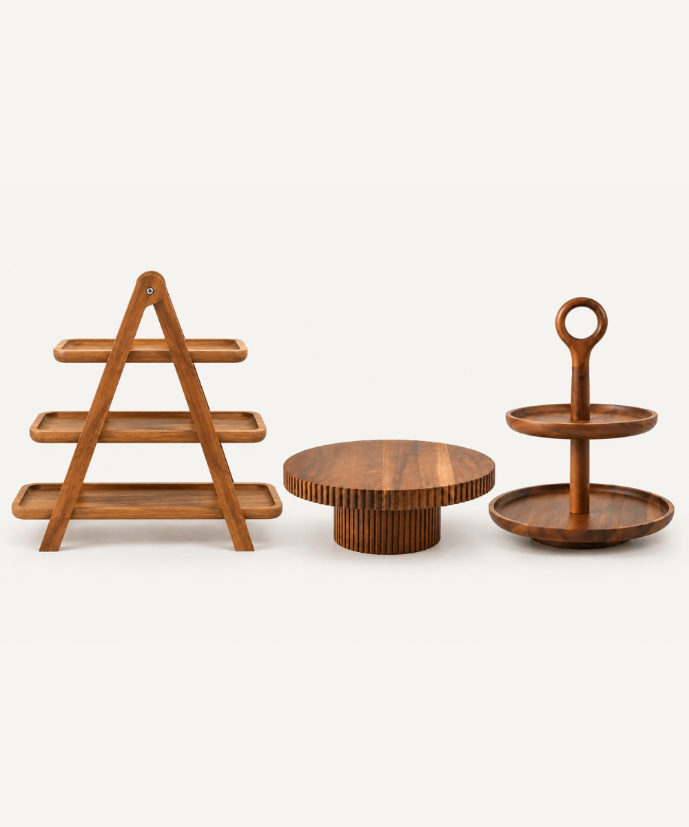 Akazie Servier-Set – 3-teilig