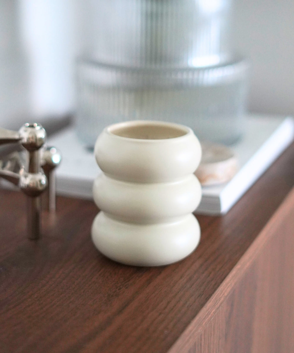 Wave Keramik Becher Beige