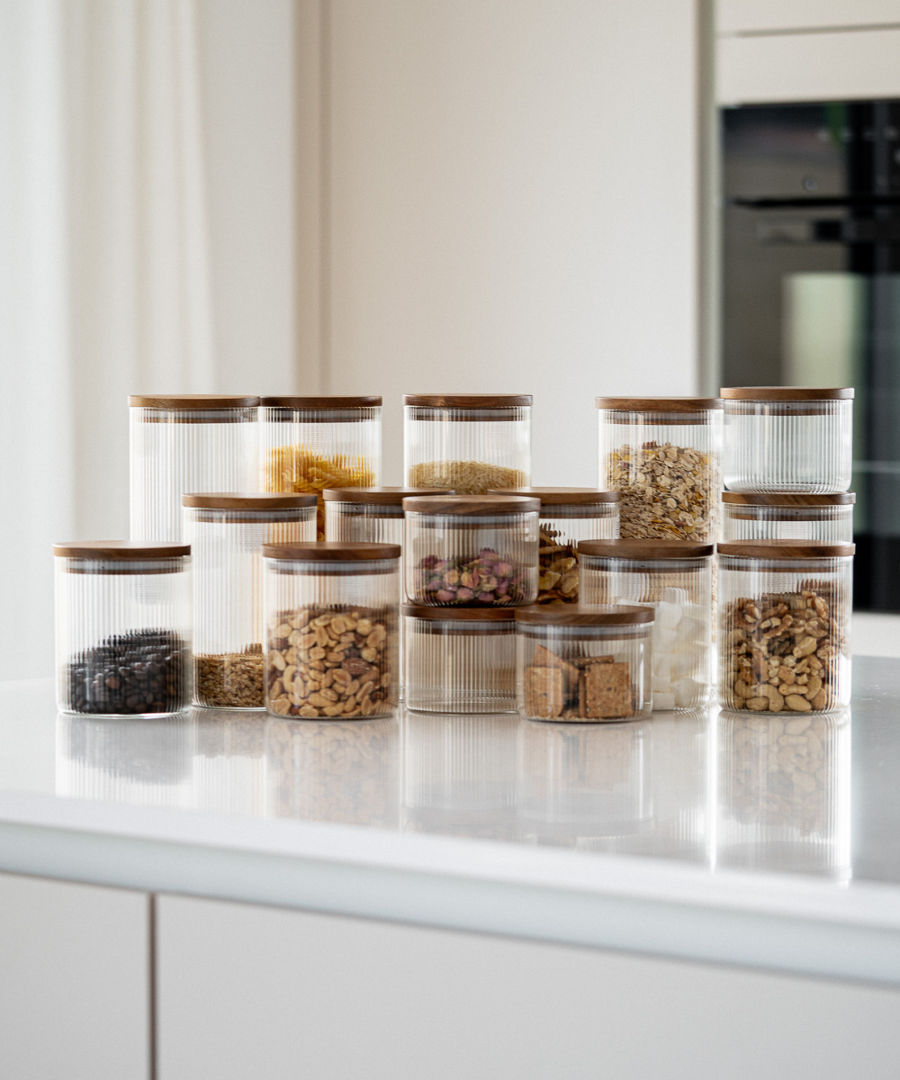 Vorratsgläser Akazie Stripe Sparset