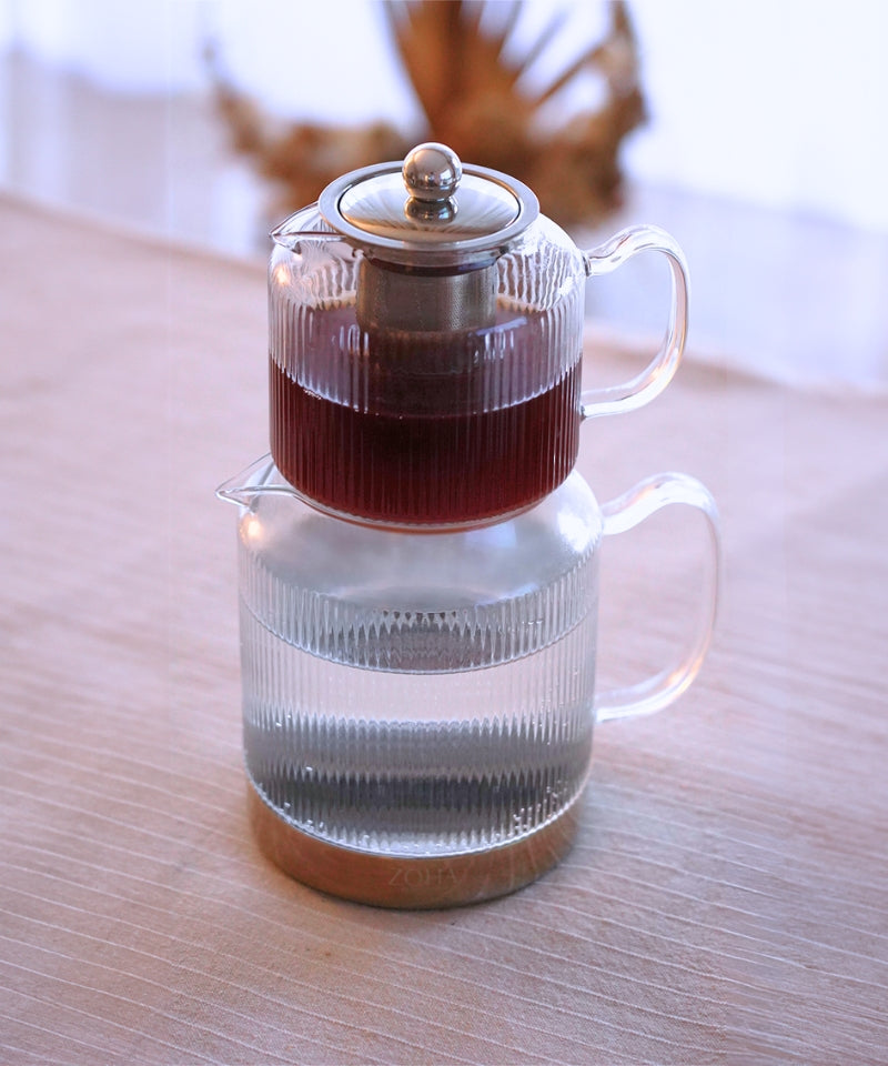 Riffle Teekanne aus Glas - Induktionsgeeignet