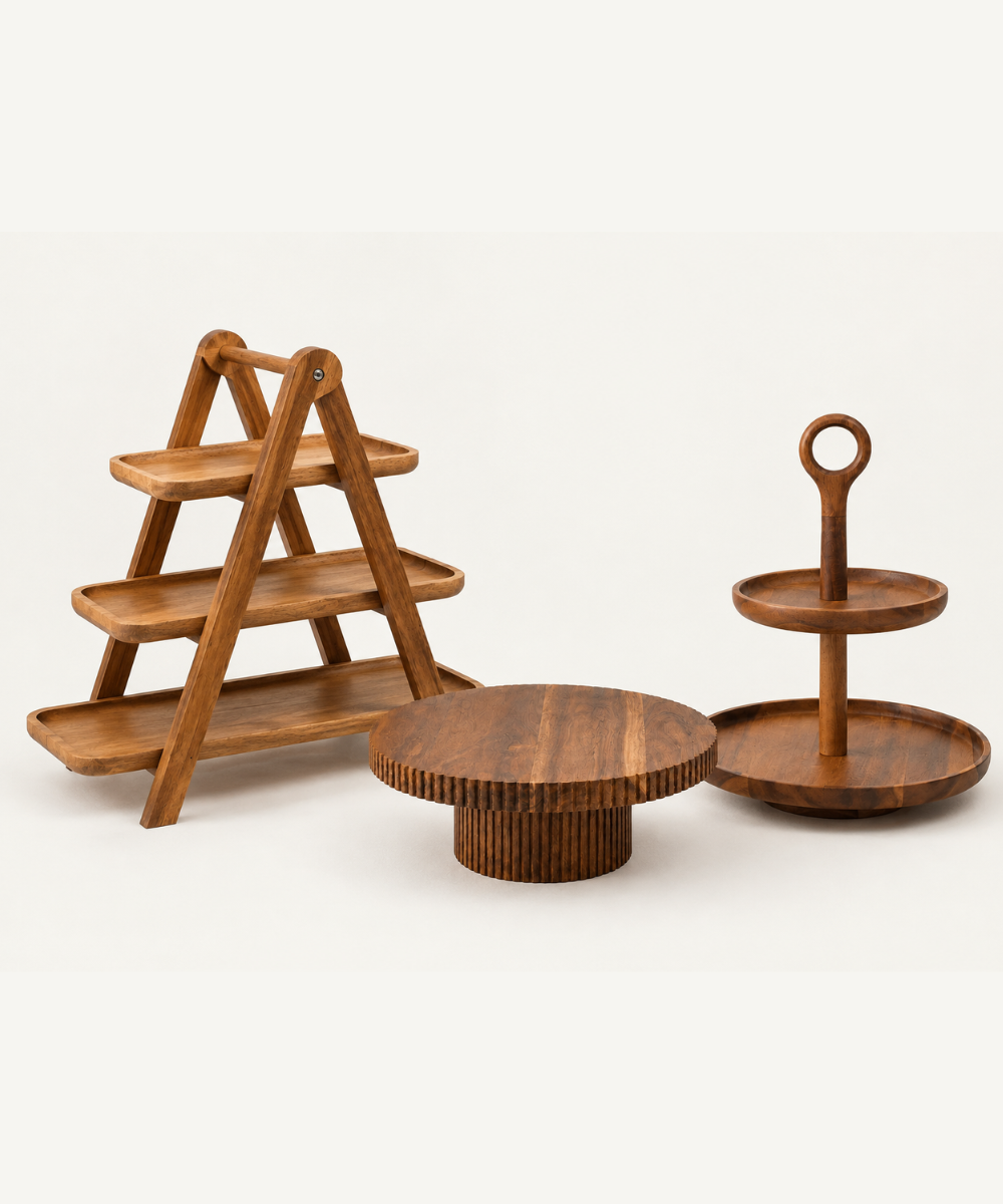 Akazie Servier-Set – 3-teilig