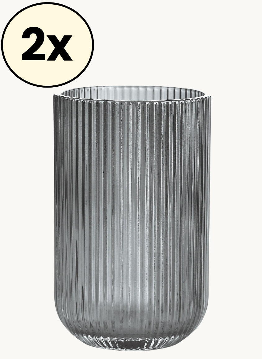 Relief Round Black Glas 400ml