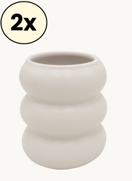 Wave Keramik Becher Beige