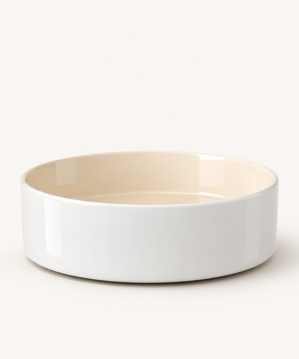 Noa Beige White Salatschüssel