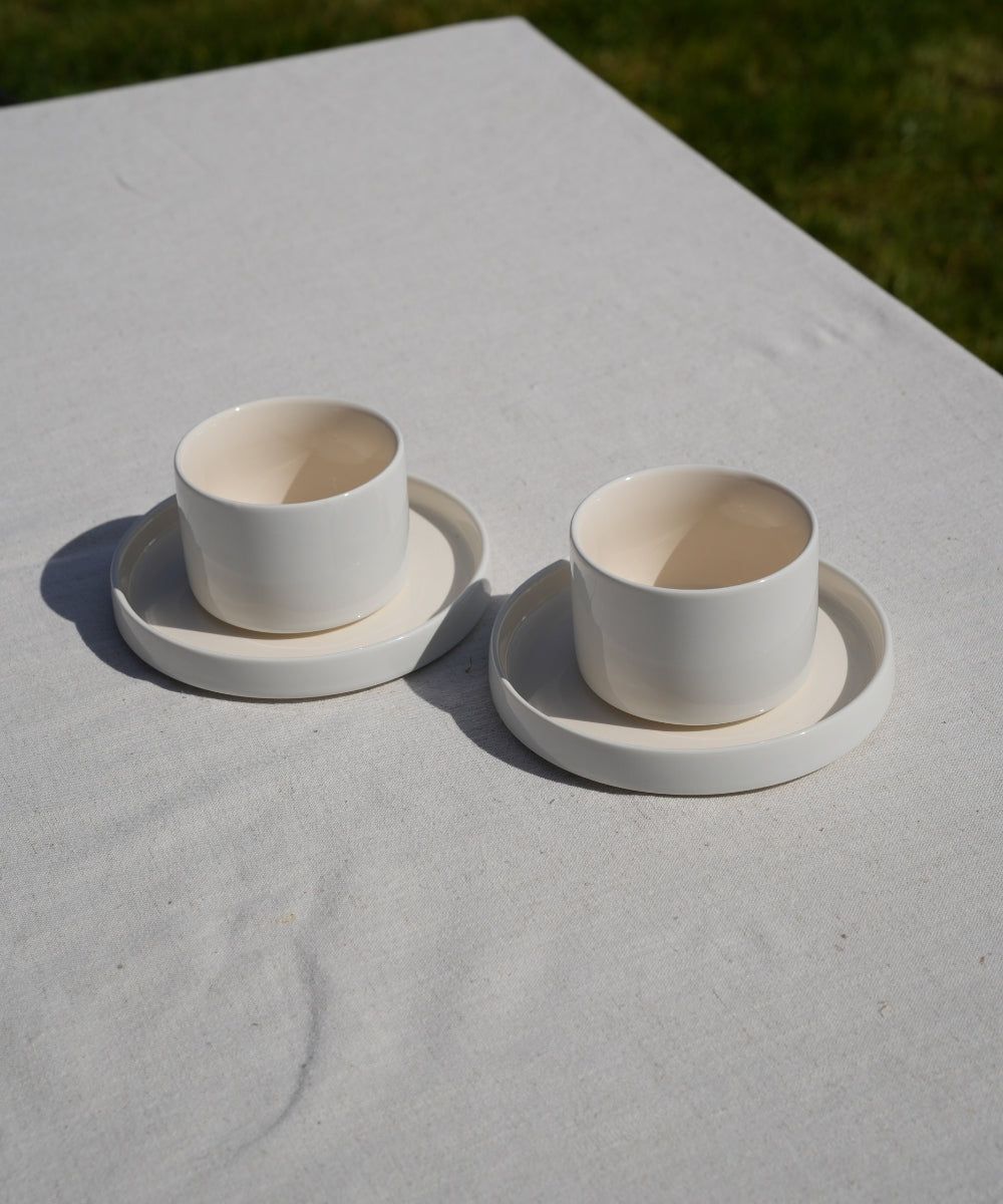 Noa Beige White Kaffeetassen Set