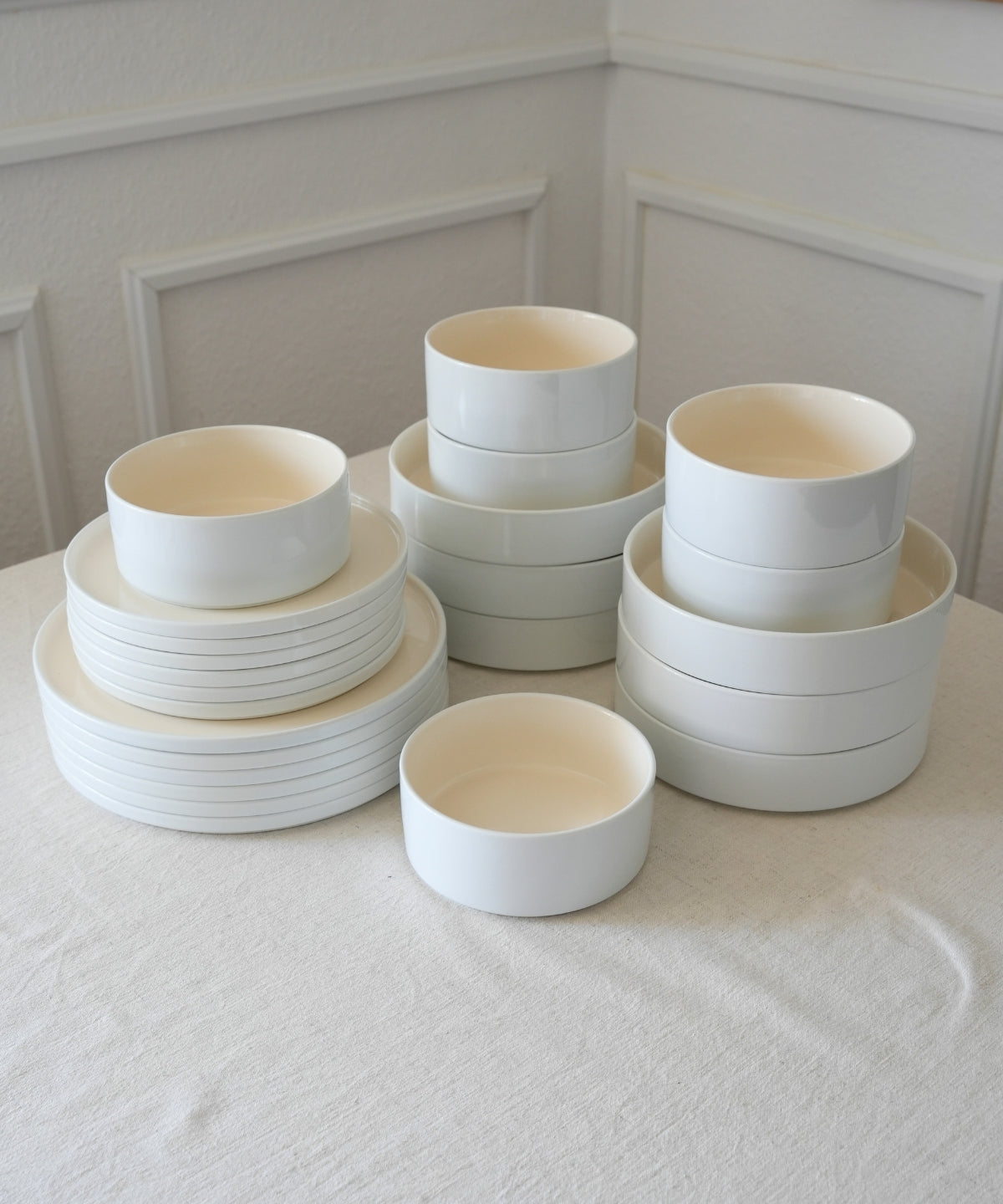 Noa Beige White 24 - teiliges Geschirrset