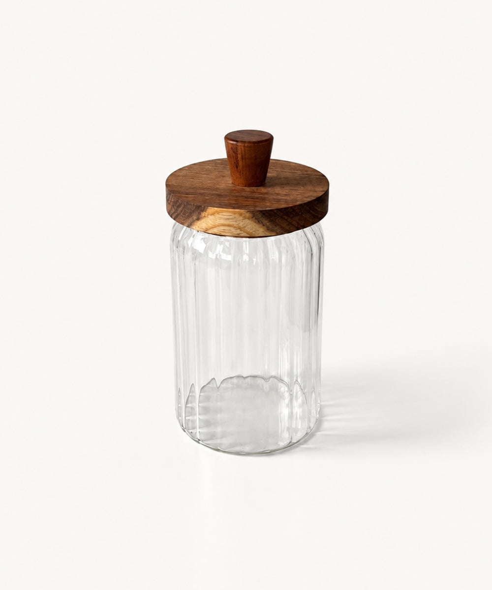 Vorratsgläser Stripe Akaziendeckel 850 ml
