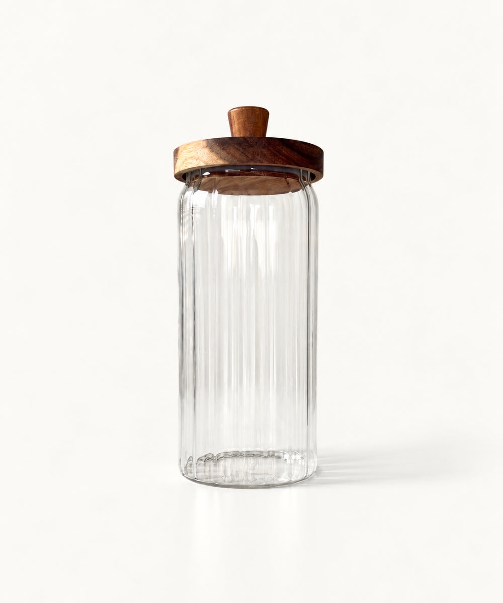 Vorratsgläser Stripe Akaziendeckel 1000 ml