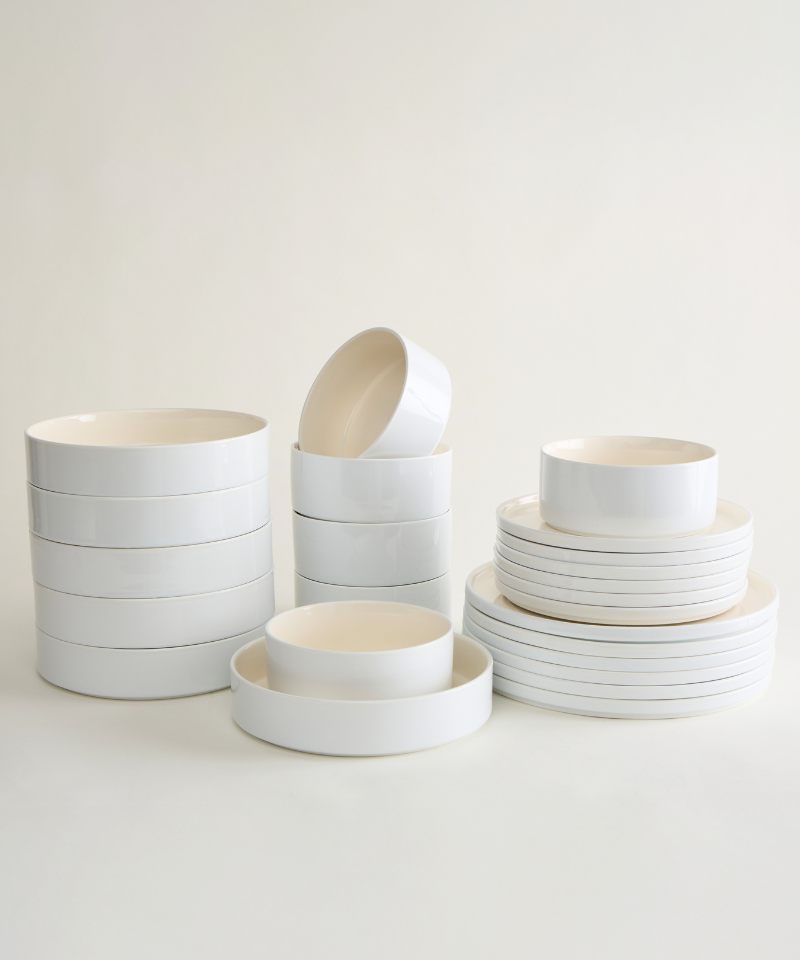 Noa Beige White 24 - teiliges Geschirrset