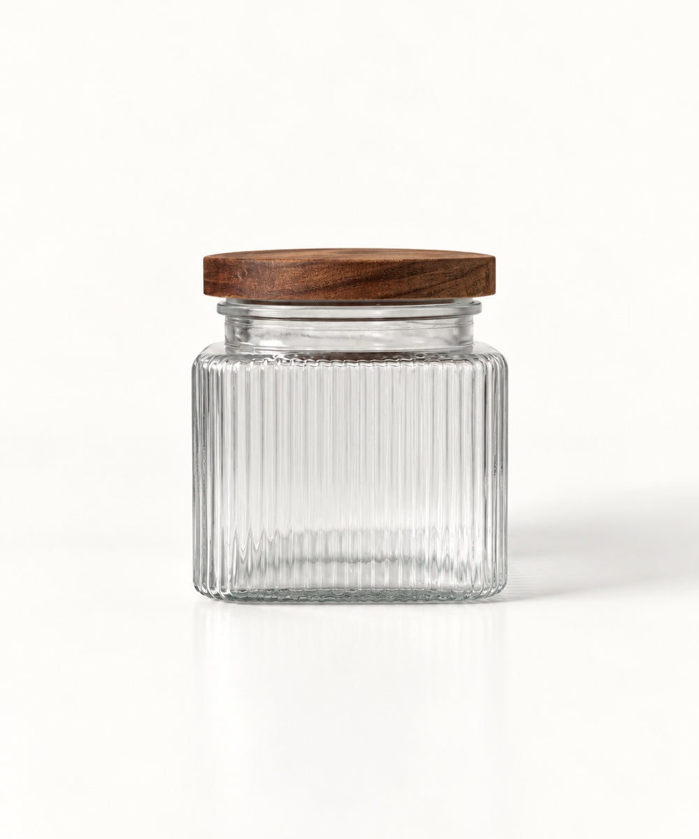 Vorratsgläser Stripe Akaziendeckel 1400 ml