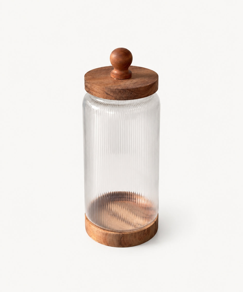 Vorratsgläser Stripe Akaziendeckel 1250 ml