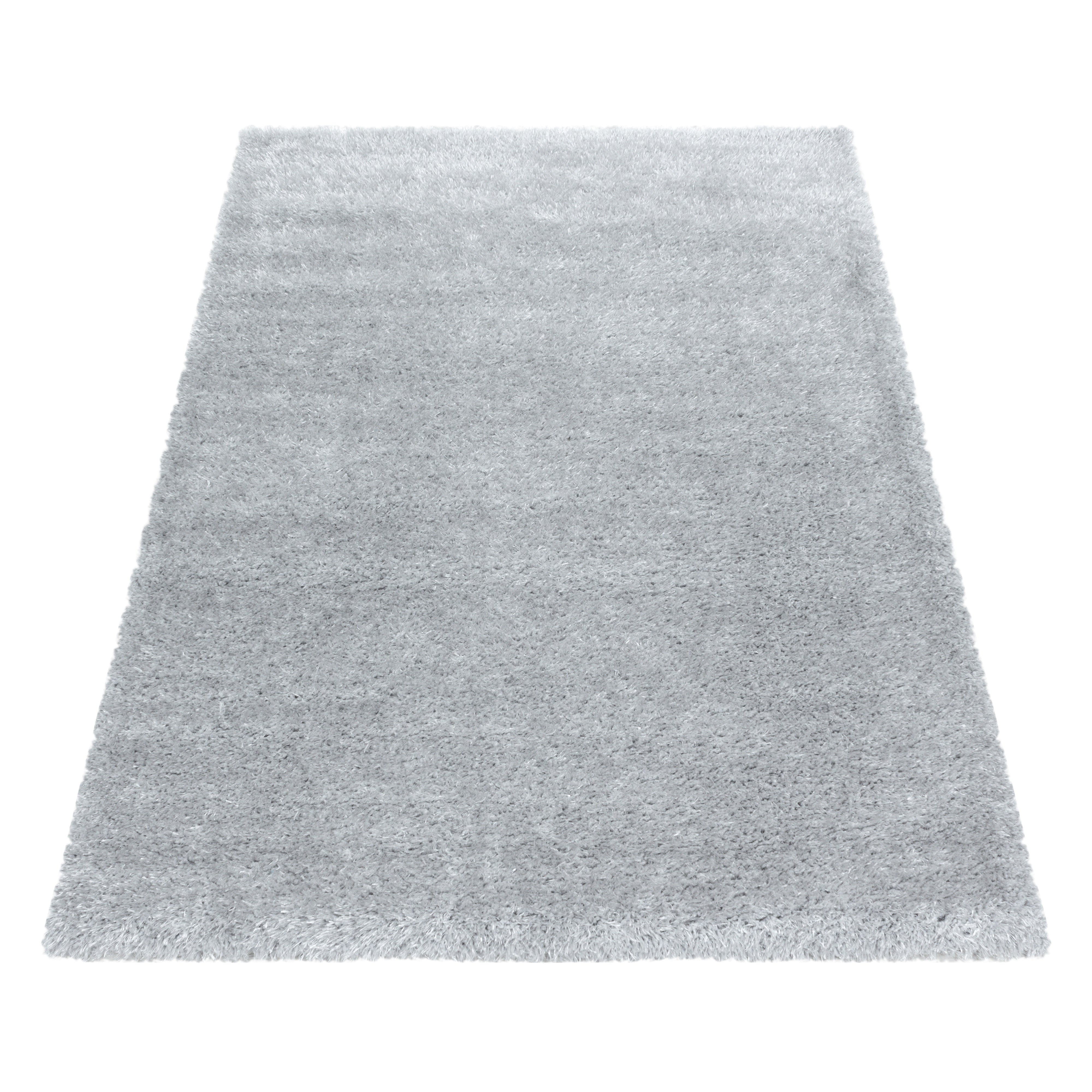 Comfy Hochflor Teppich Silber