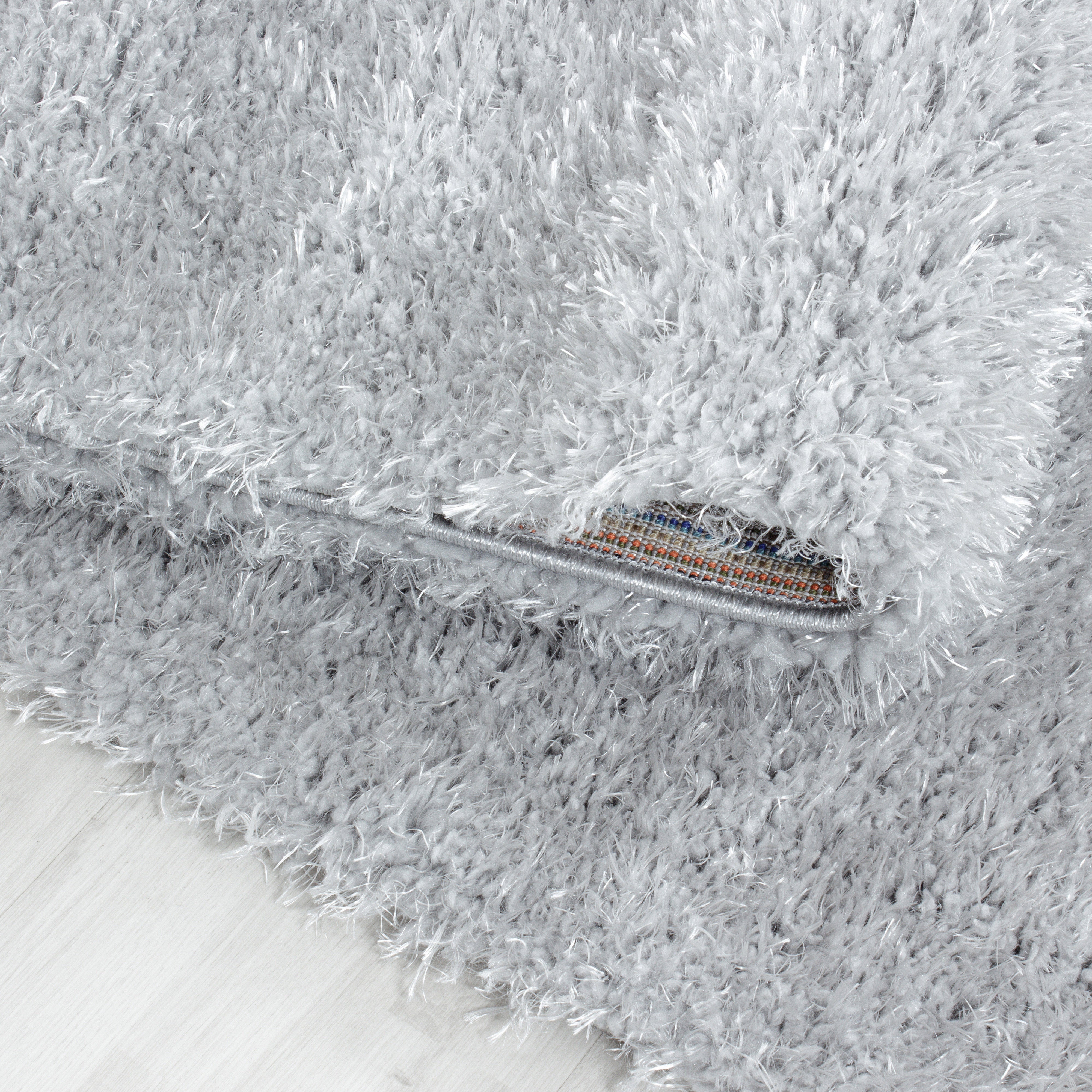 Comfy Hochflor Teppich Silber