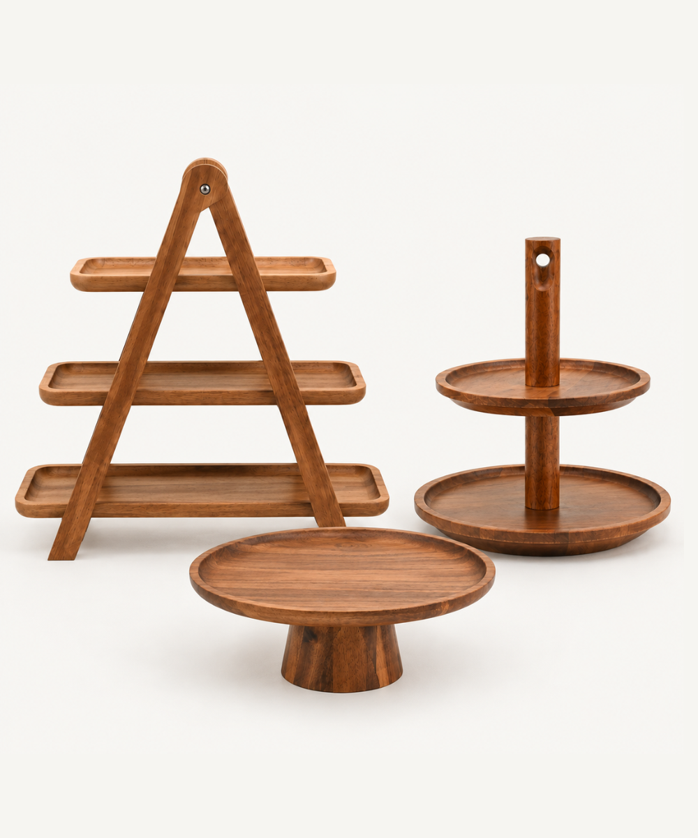 Akazie Servier-Set – 3-teilig