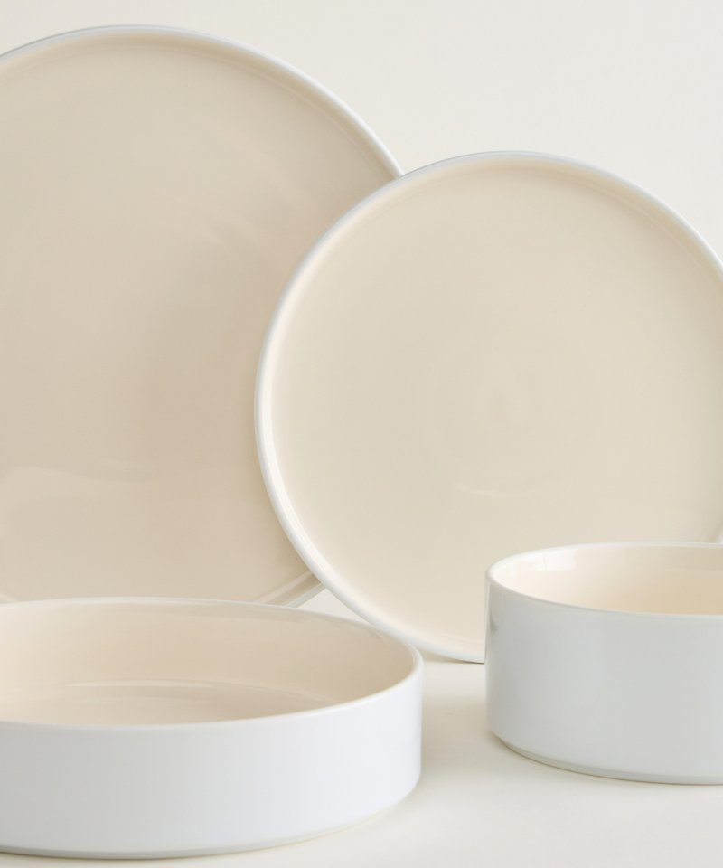 Noa Beige White 24 - teiliges Geschirrset