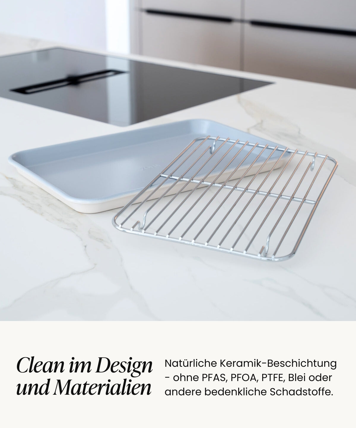 Backblech mit Auskühlgitter Beige