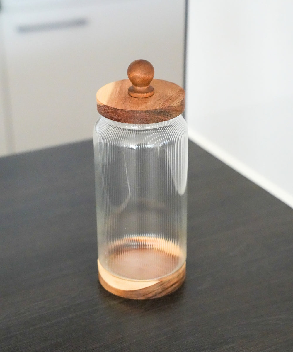 Vorratsgläser Stripe Akaziendeckel 1250 ml
