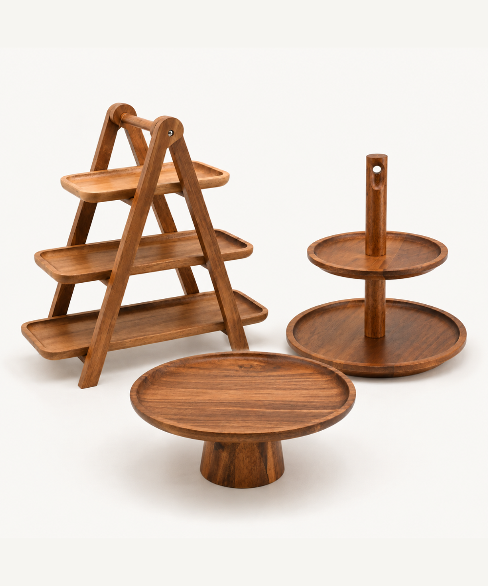 Akazie Servier-Set – 3-teilig