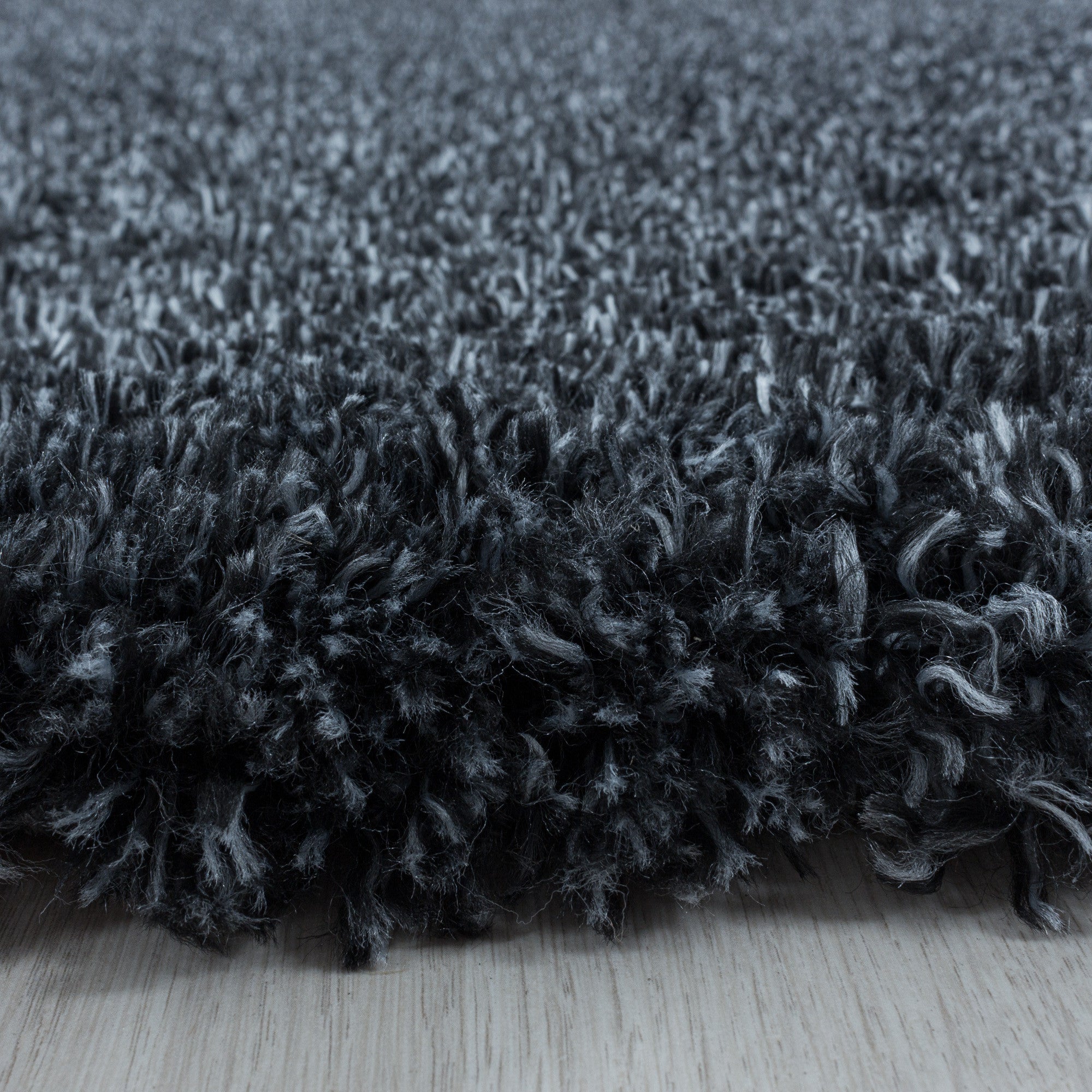 Fluffy Hochflor Teppich Anthrazit