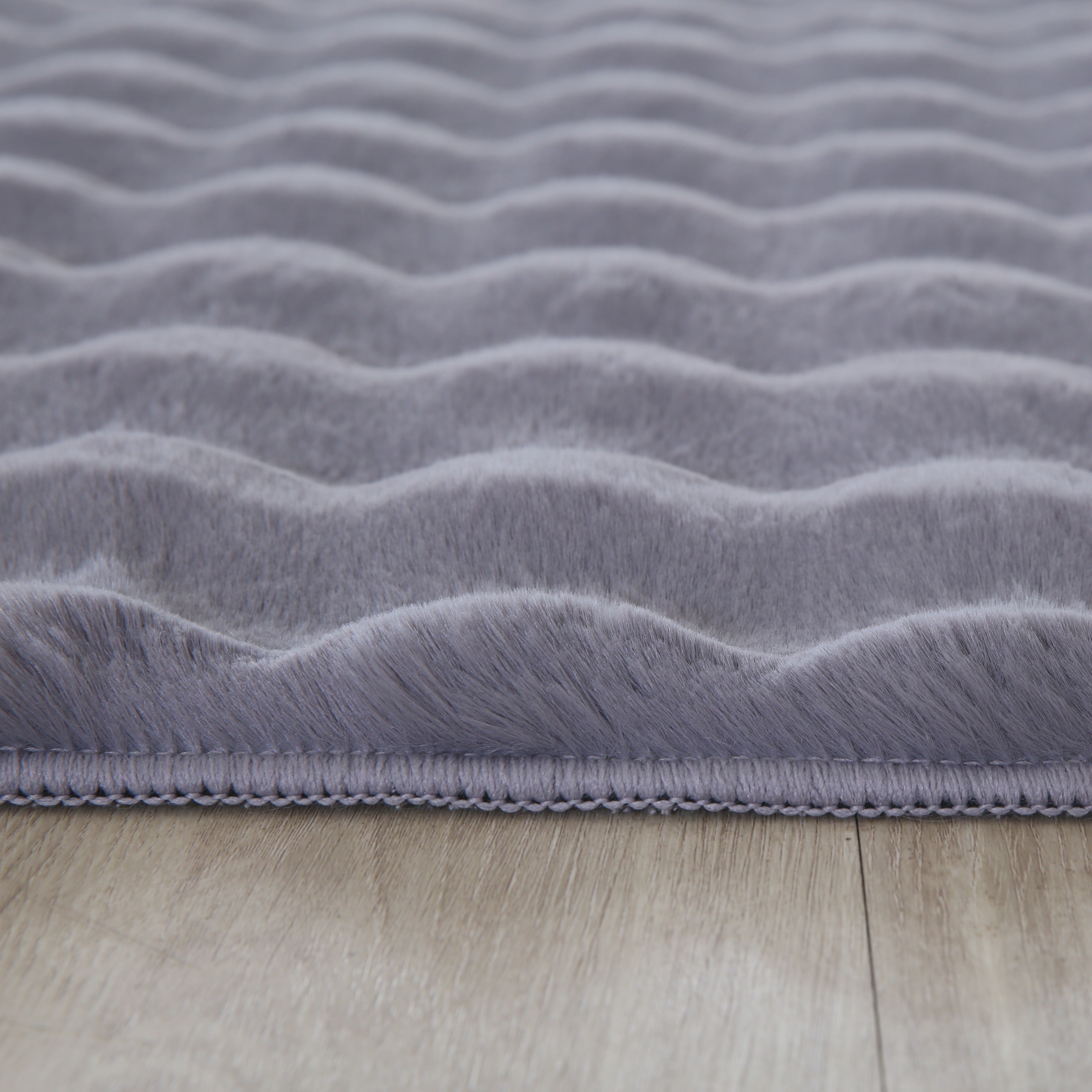 Ambiance Hochflor Teppich Grau