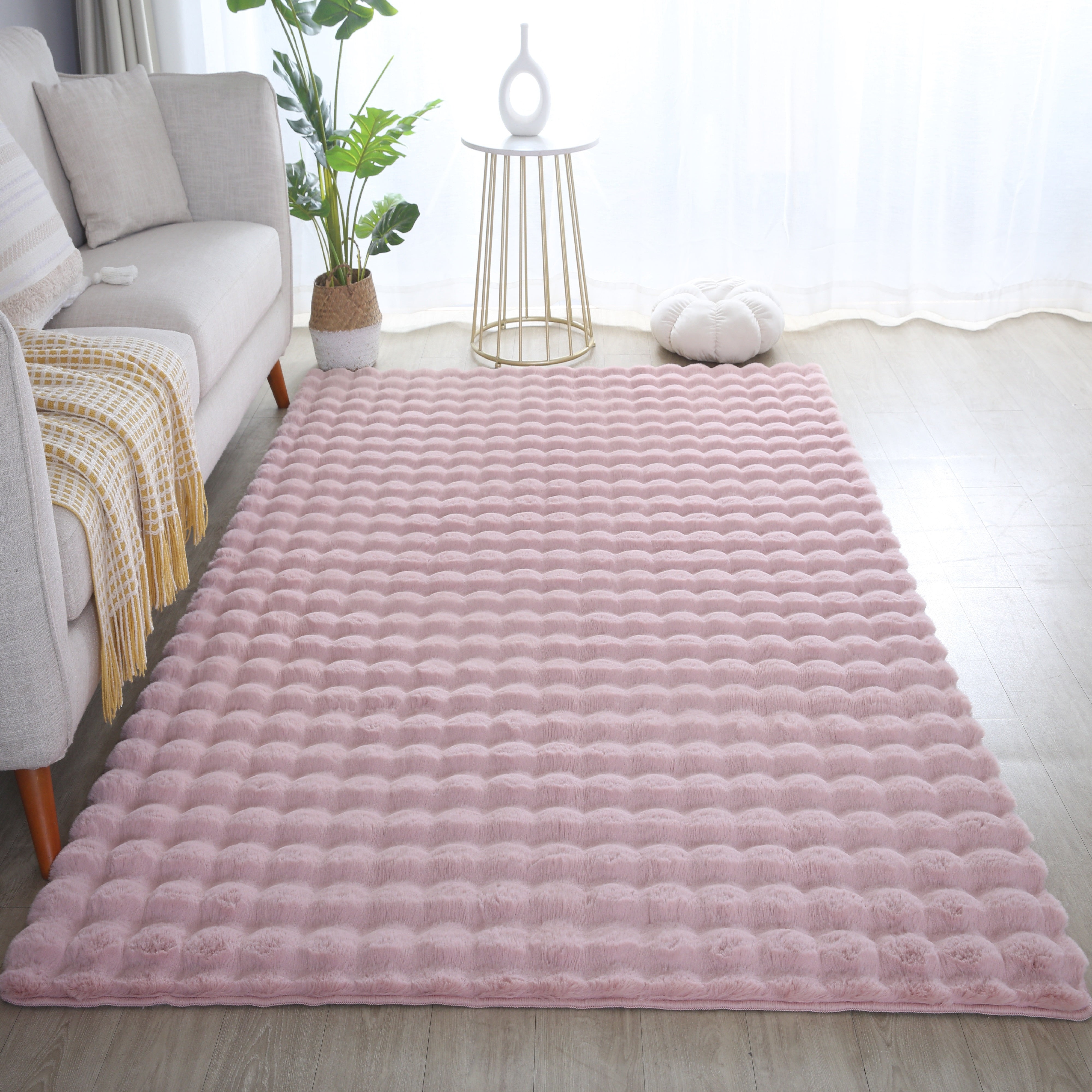 Ambiance Hochflor Teppich Rose