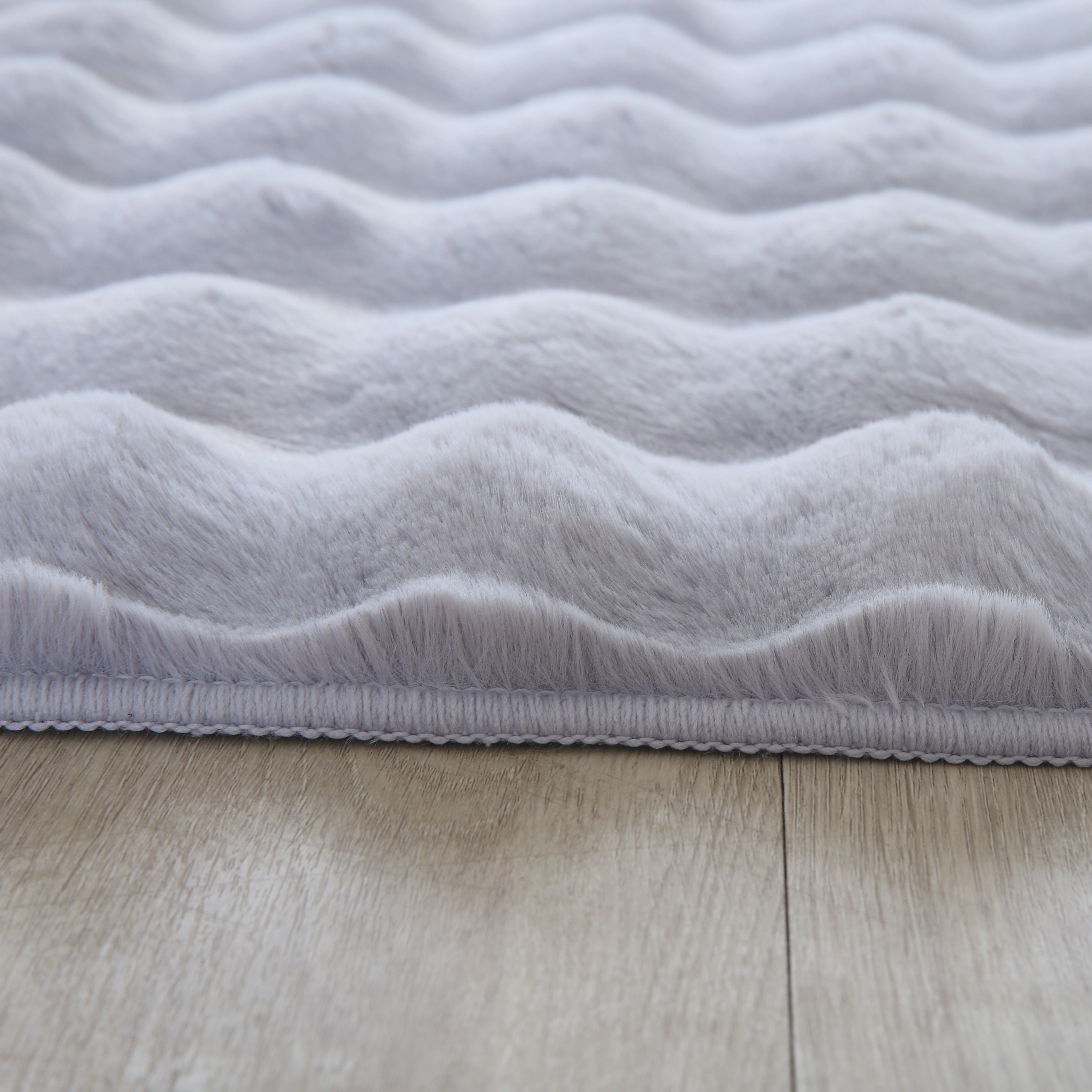 Ambiance Hochflor Teppich Silber