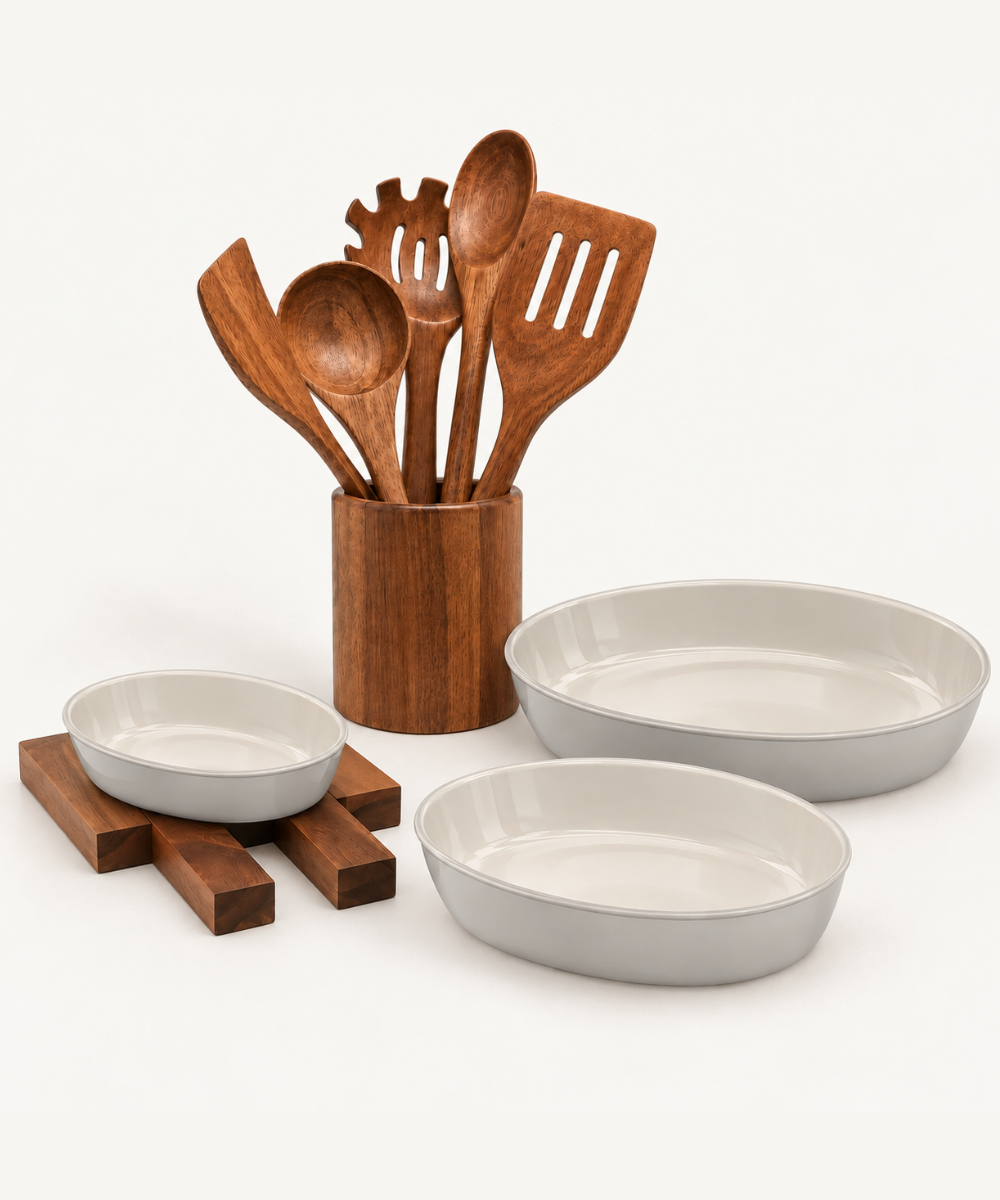Küchen-Bundle Auflaufformen & Akazienholz