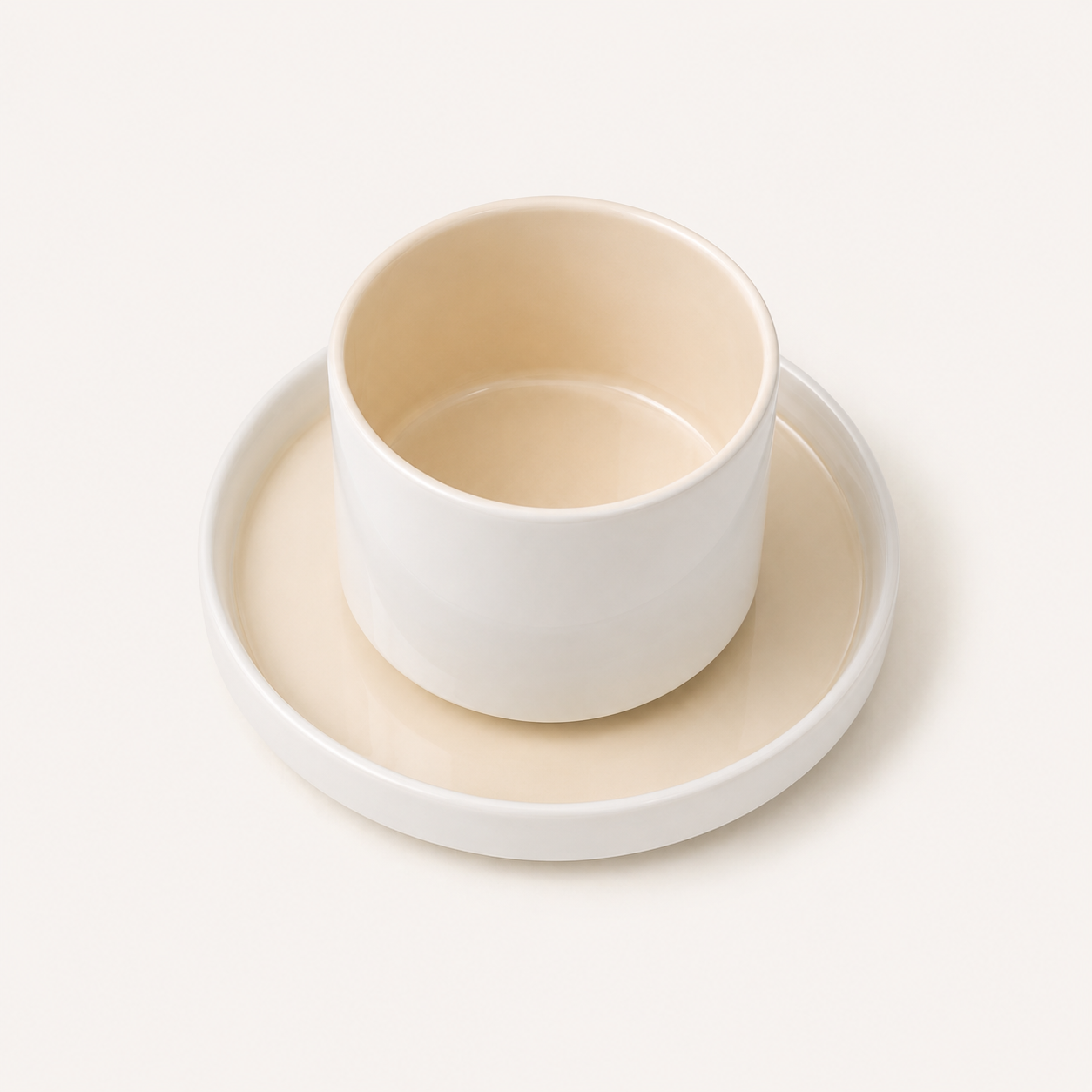 Noa Beige White Kaffeetassen Set