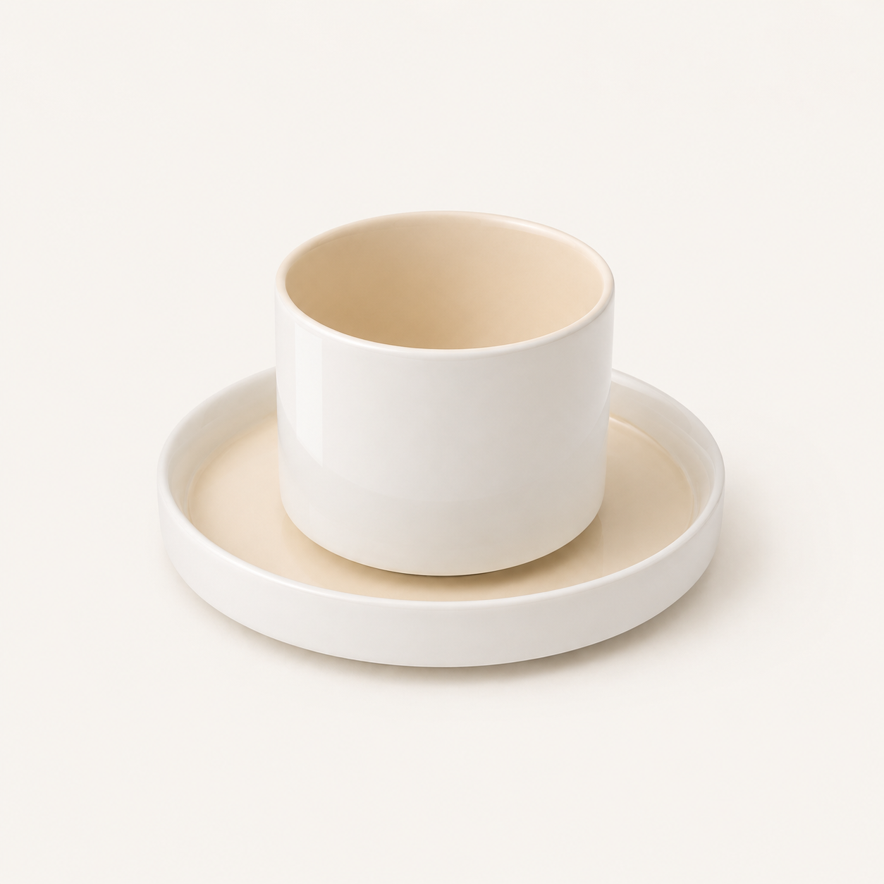 Noa Beige White Kaffeetassen Set