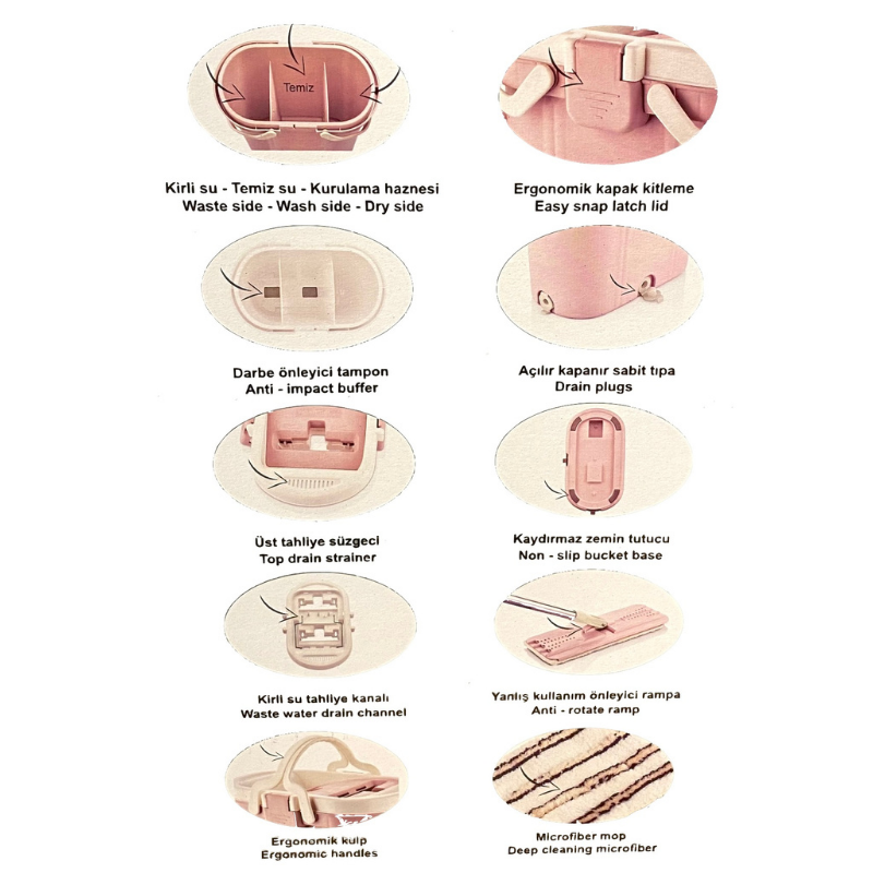Wischmopp Set (Premium) Pink