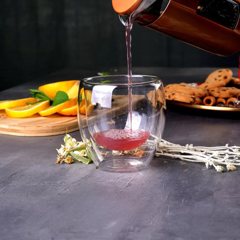 Doppelwand Borosilikat Glas Latte Cup Set für 2 Personen 350 ml