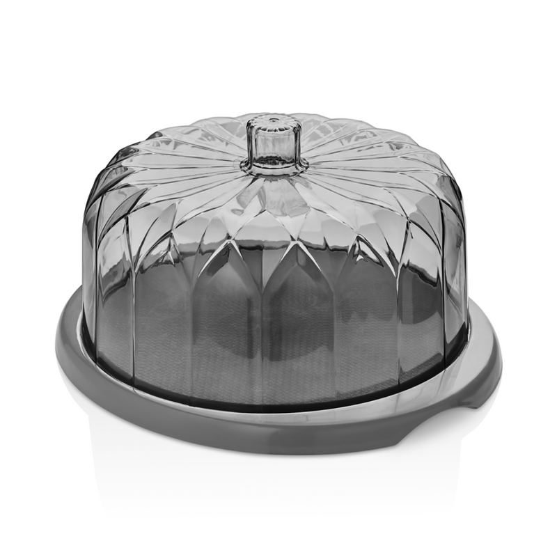 Diamond Tortenplatte mit Deckel Grau
